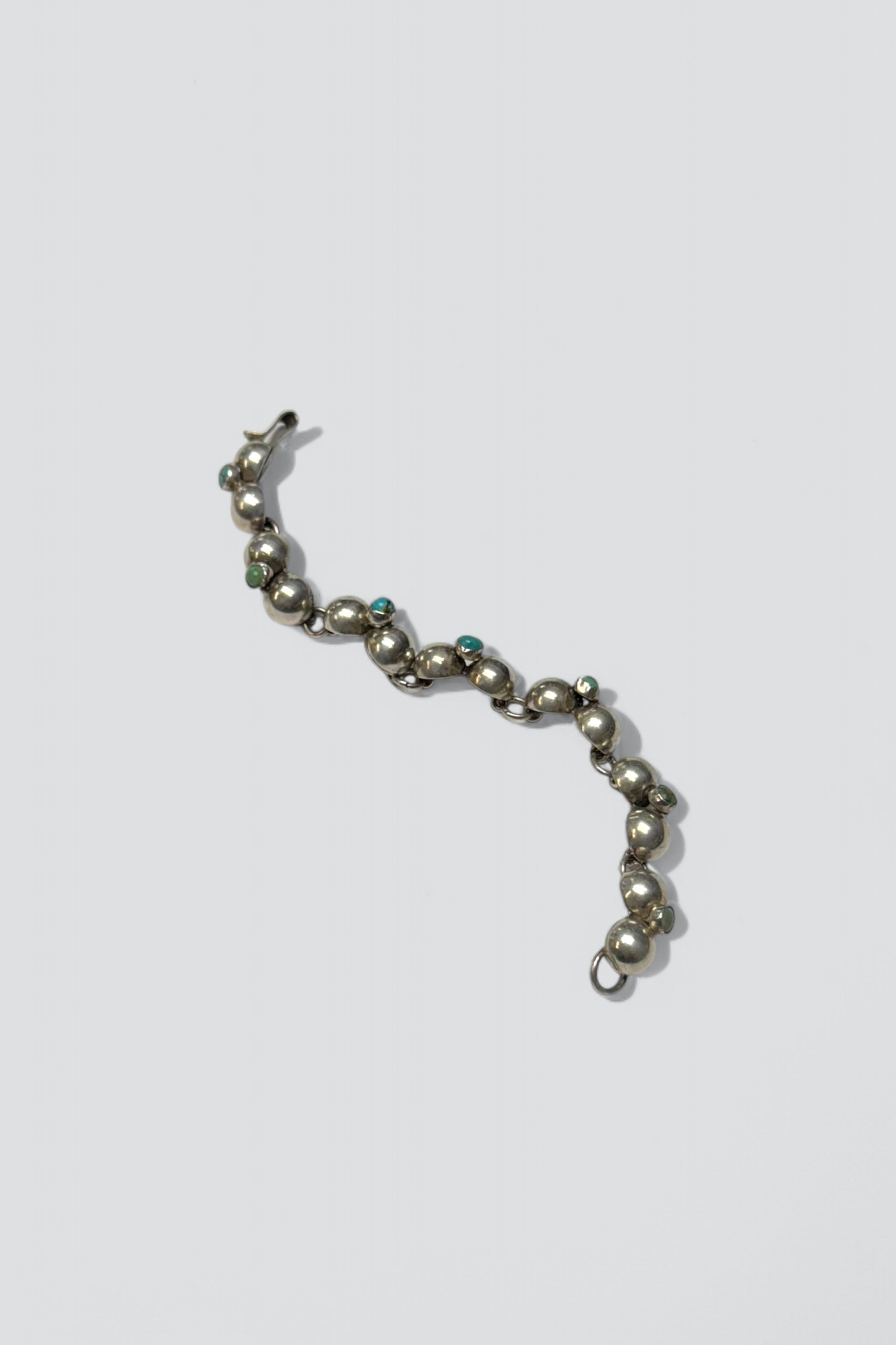 Sterling Silver Turquoise Bead Ball Bracelet