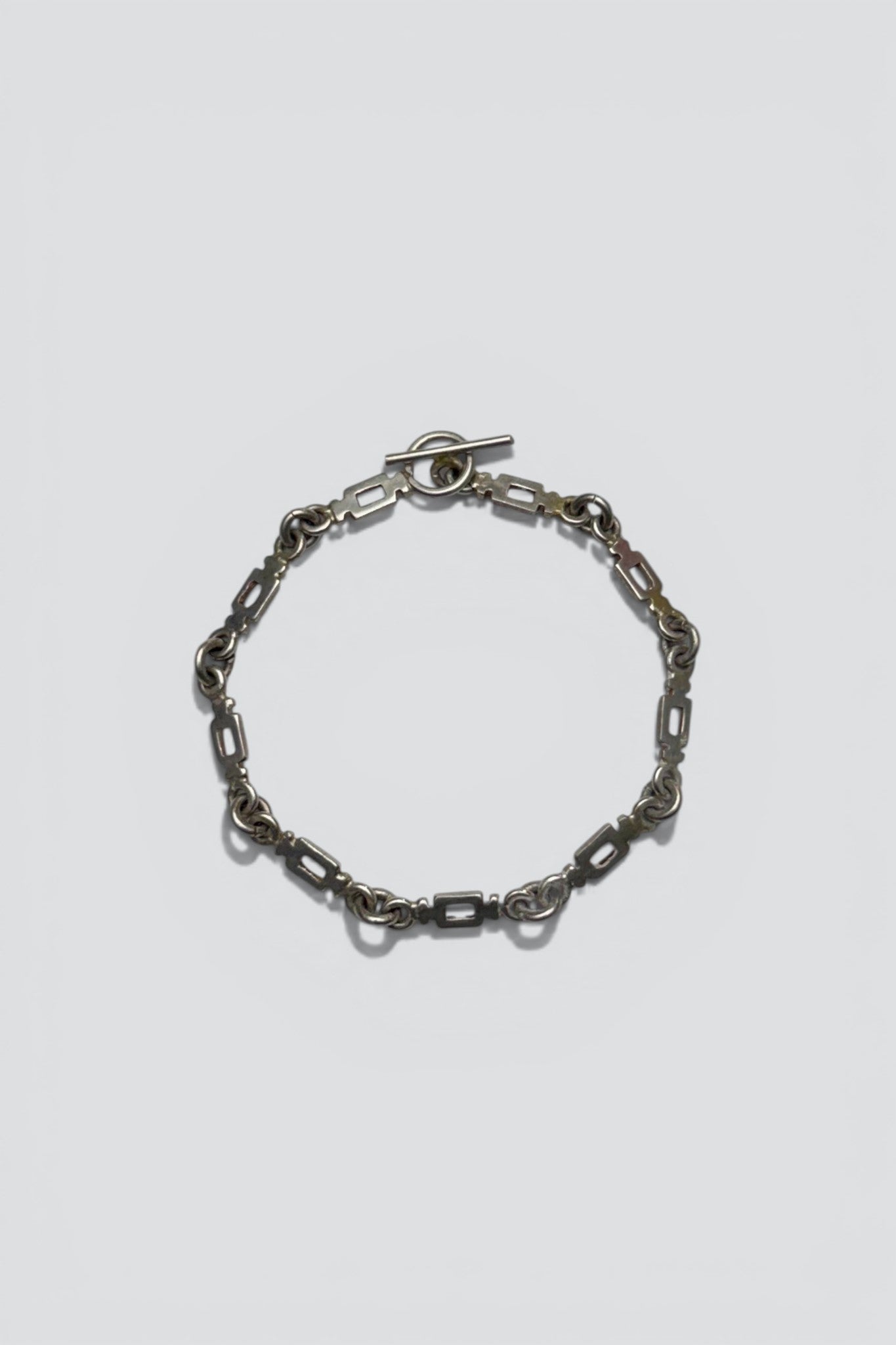 Sterling Silver Flat Box Link Toggle Bracelet