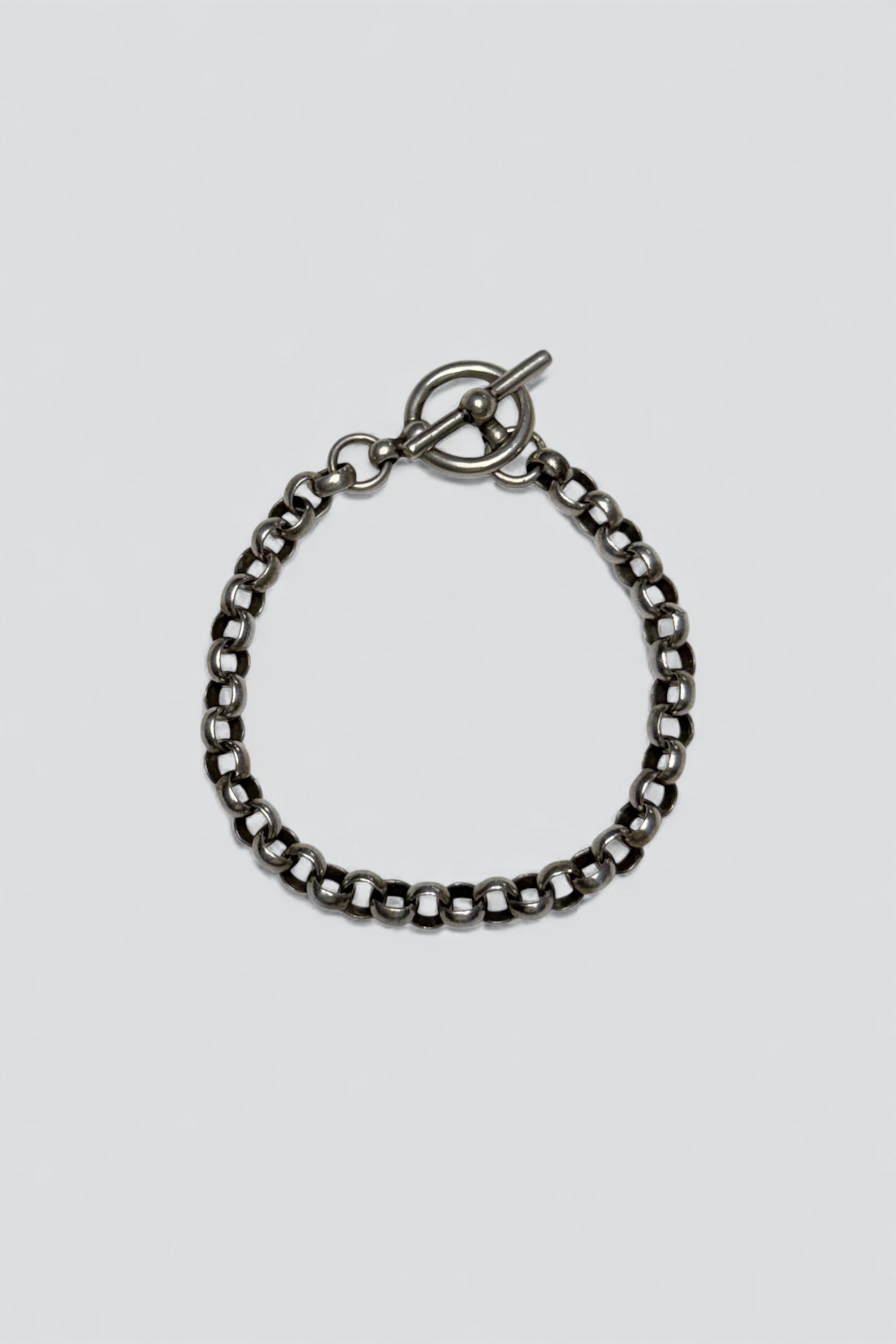 Sterling Silver Round Link Toggle Bracelet
