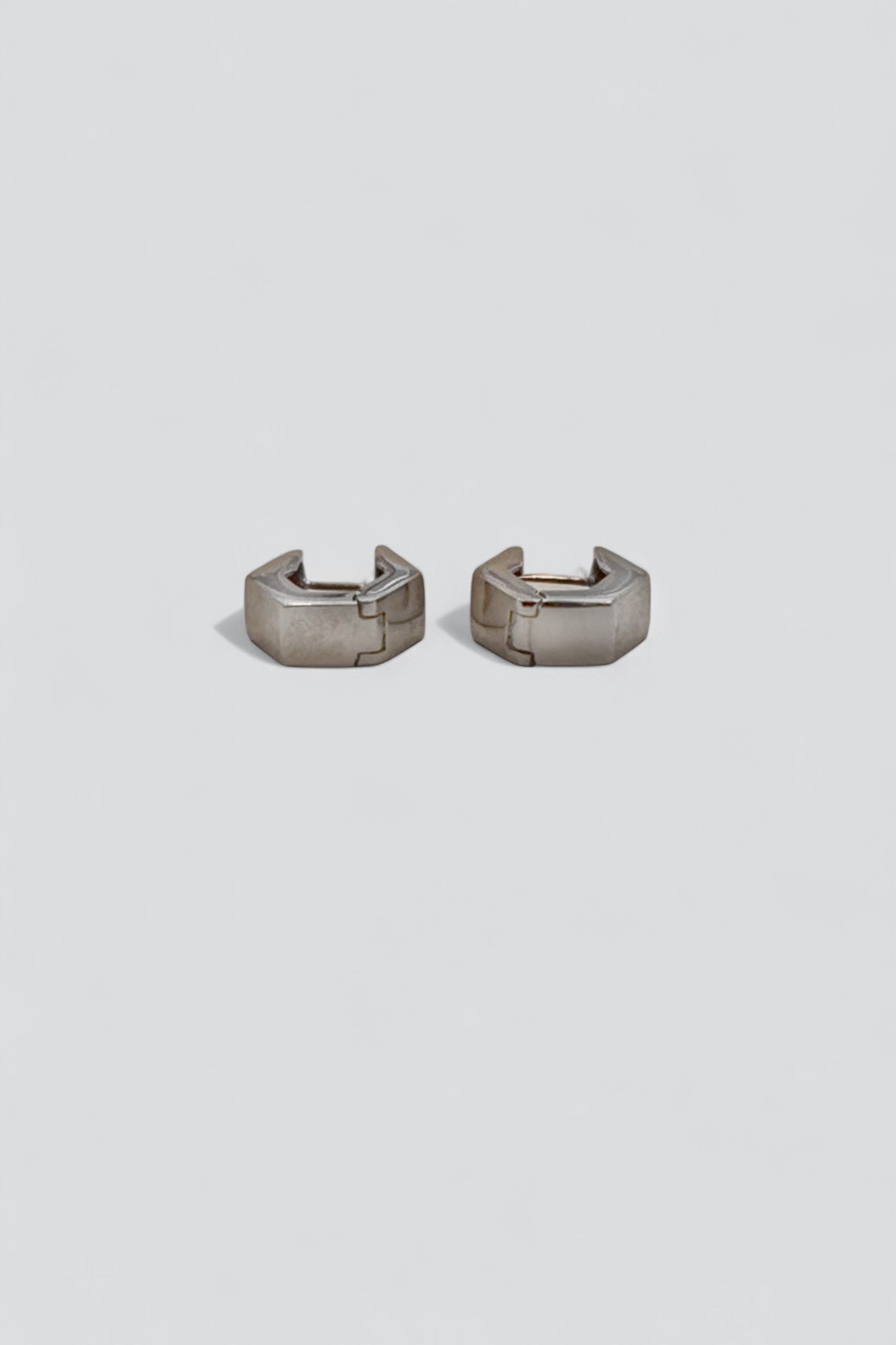 Sterling Silver Hex Hinge Earrings