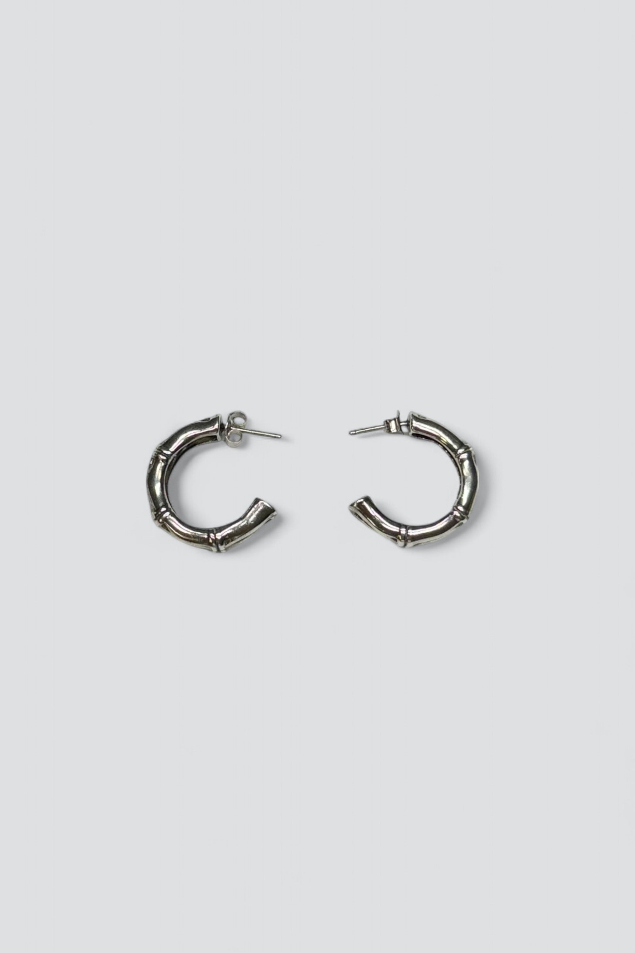 Sterling Silver Double Bamboo Hoops