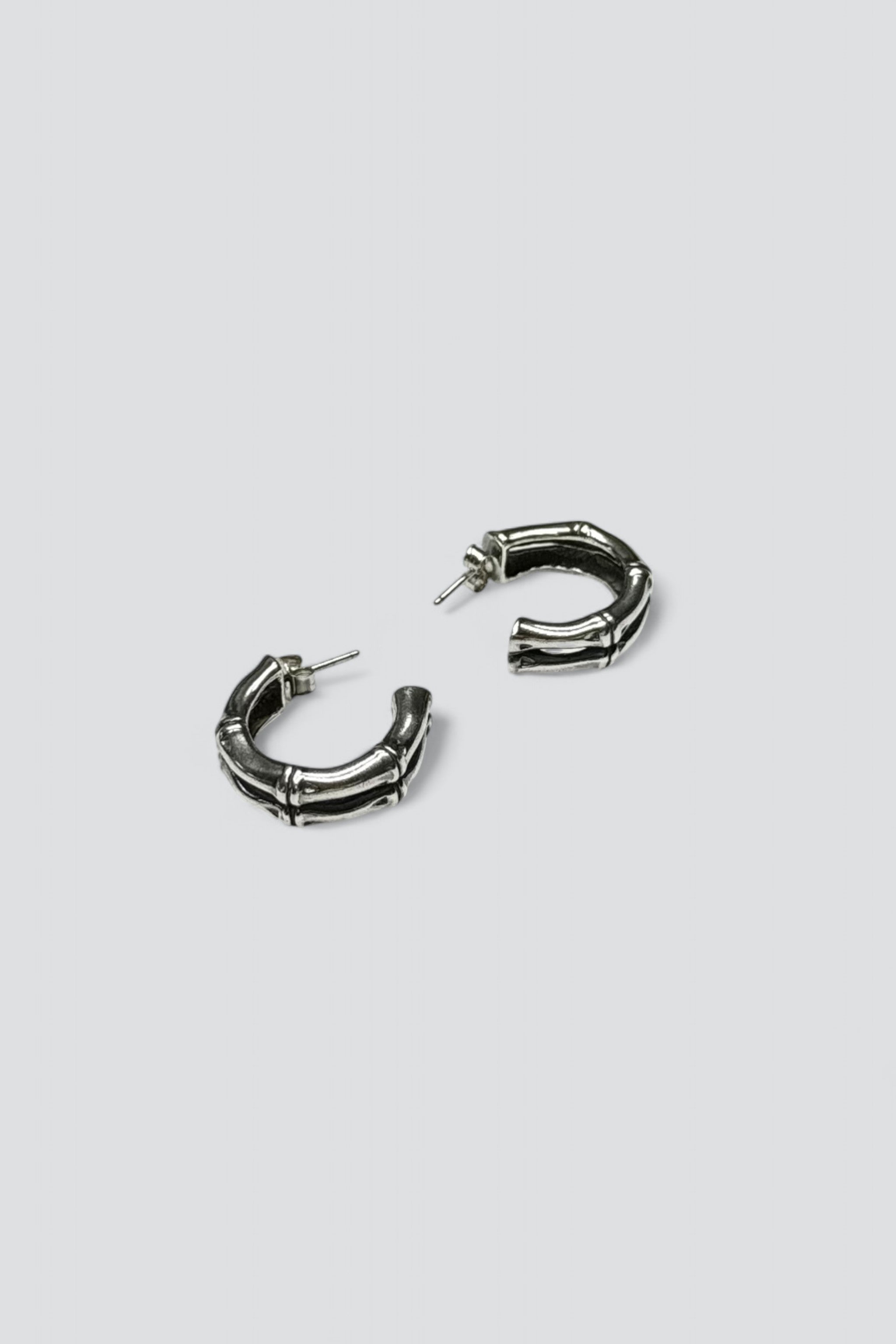 Sterling Silver Double Bamboo Hoops