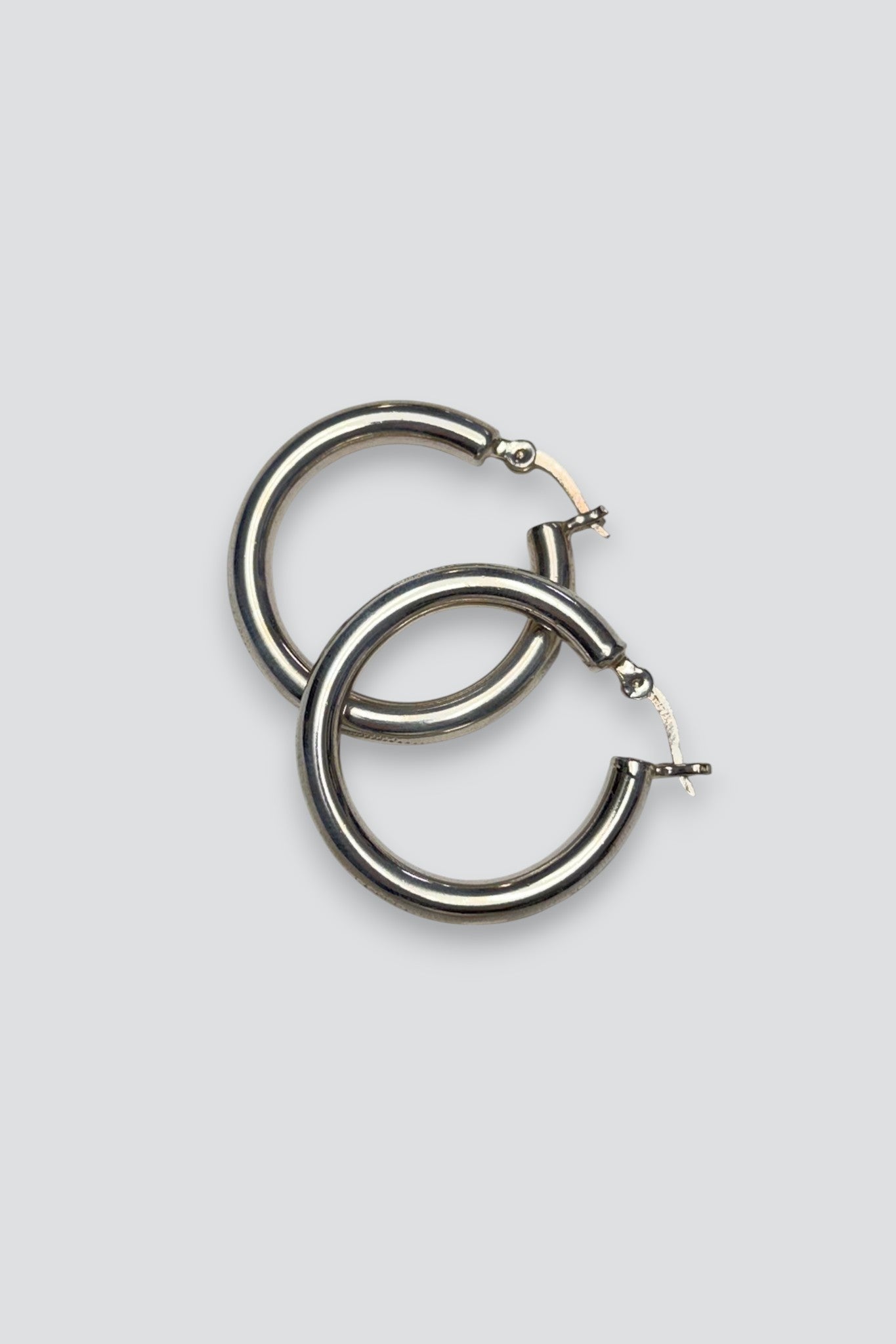 Sterling Silver Deco Etched Large Hoop Earrings