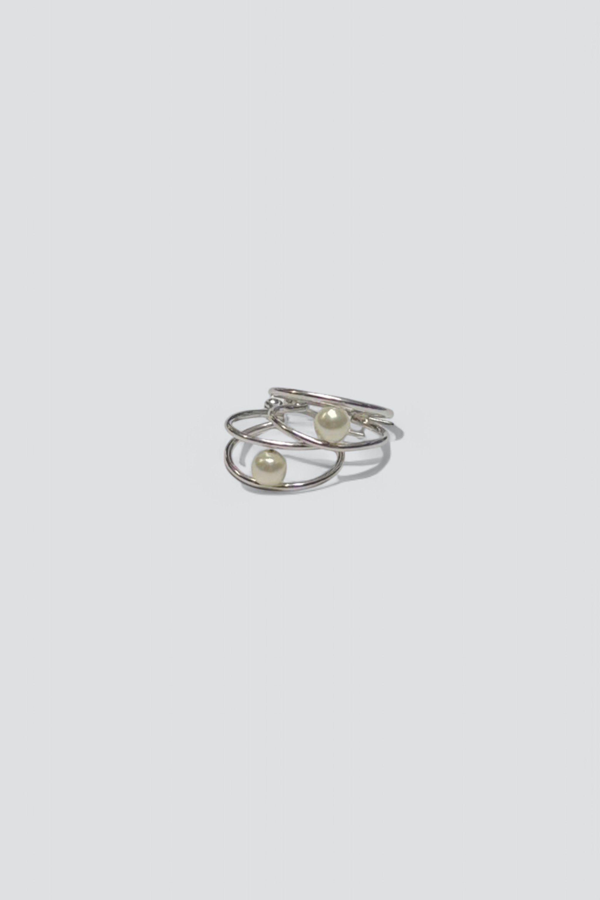 Sterling Silver Pearl Hoops