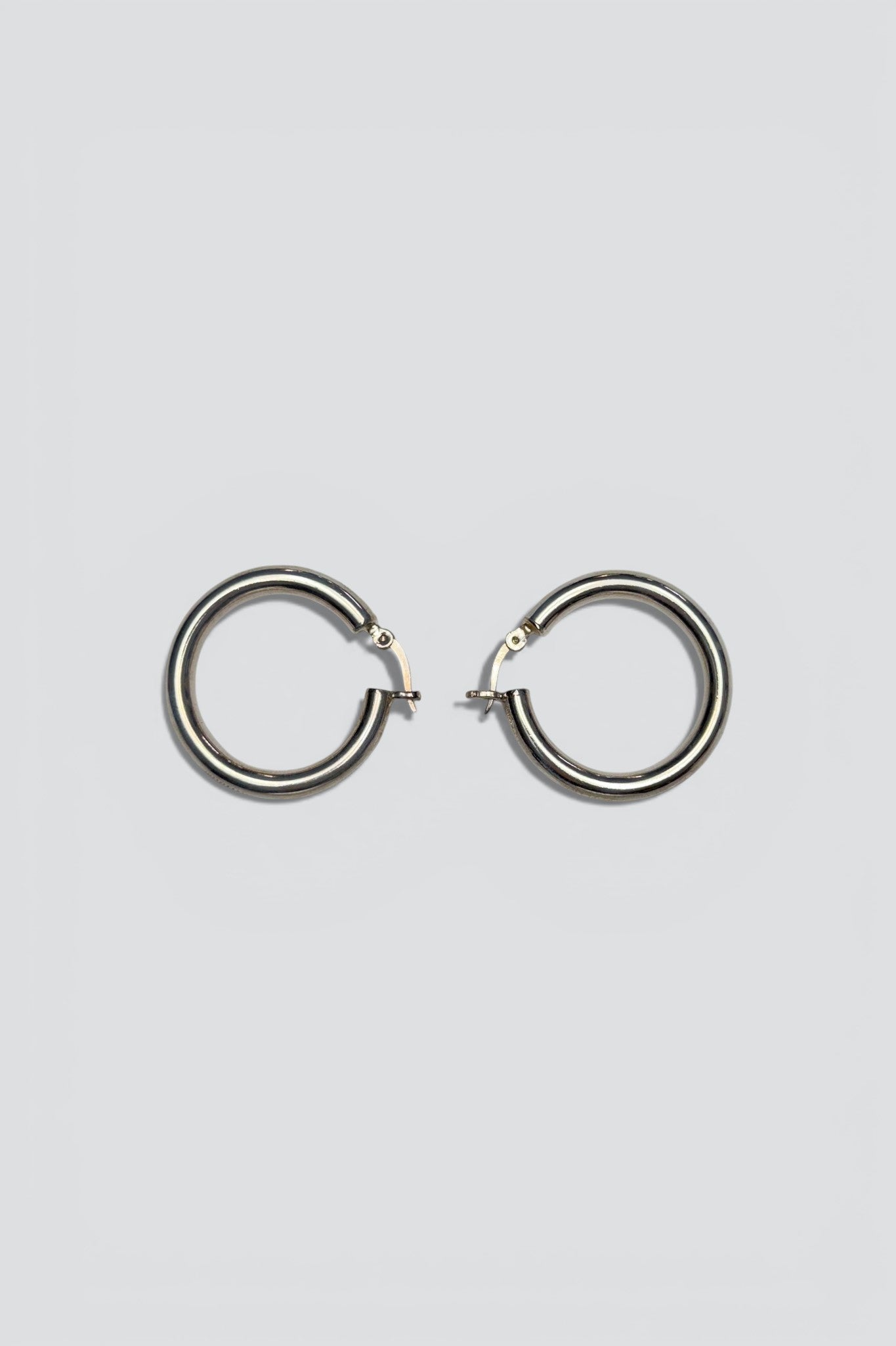 Sterling Silver Deco Etched Large Hoop Earrings