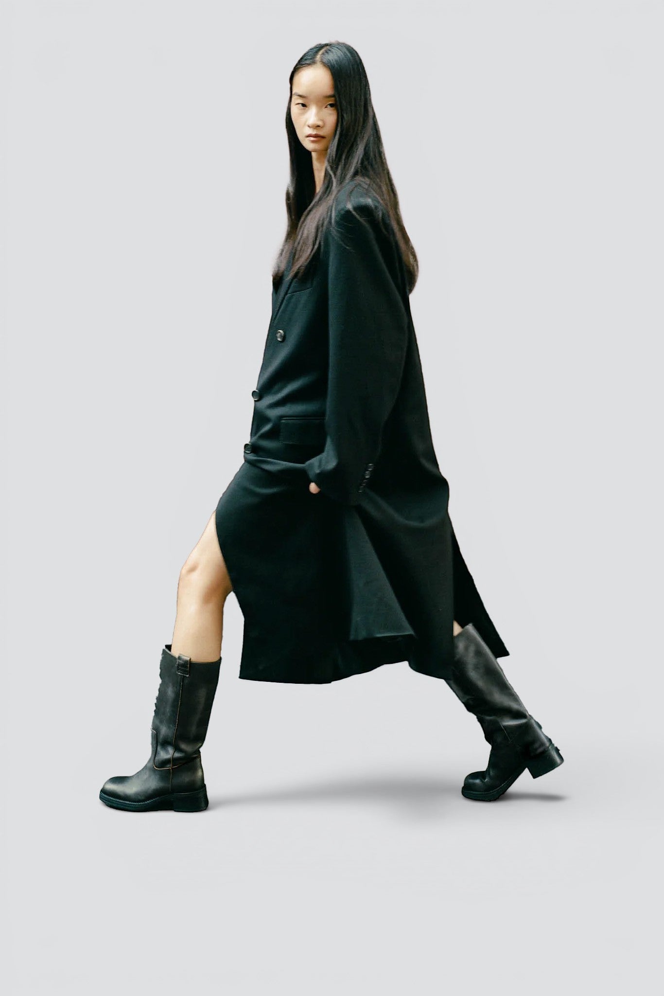 Vintage Effect Black Leather Sajan Boots