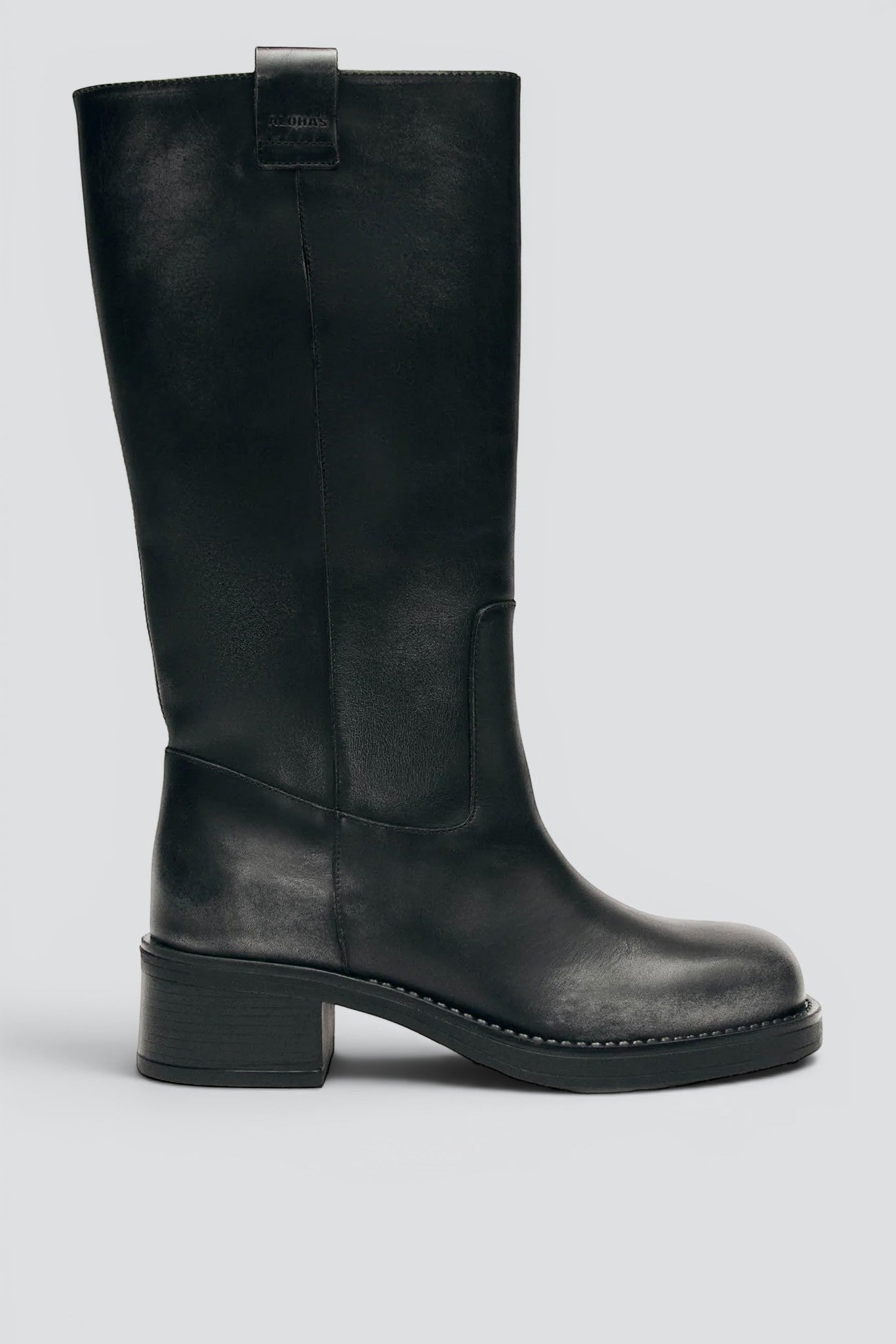 Vintage Effect Black Leather Sajan Boots