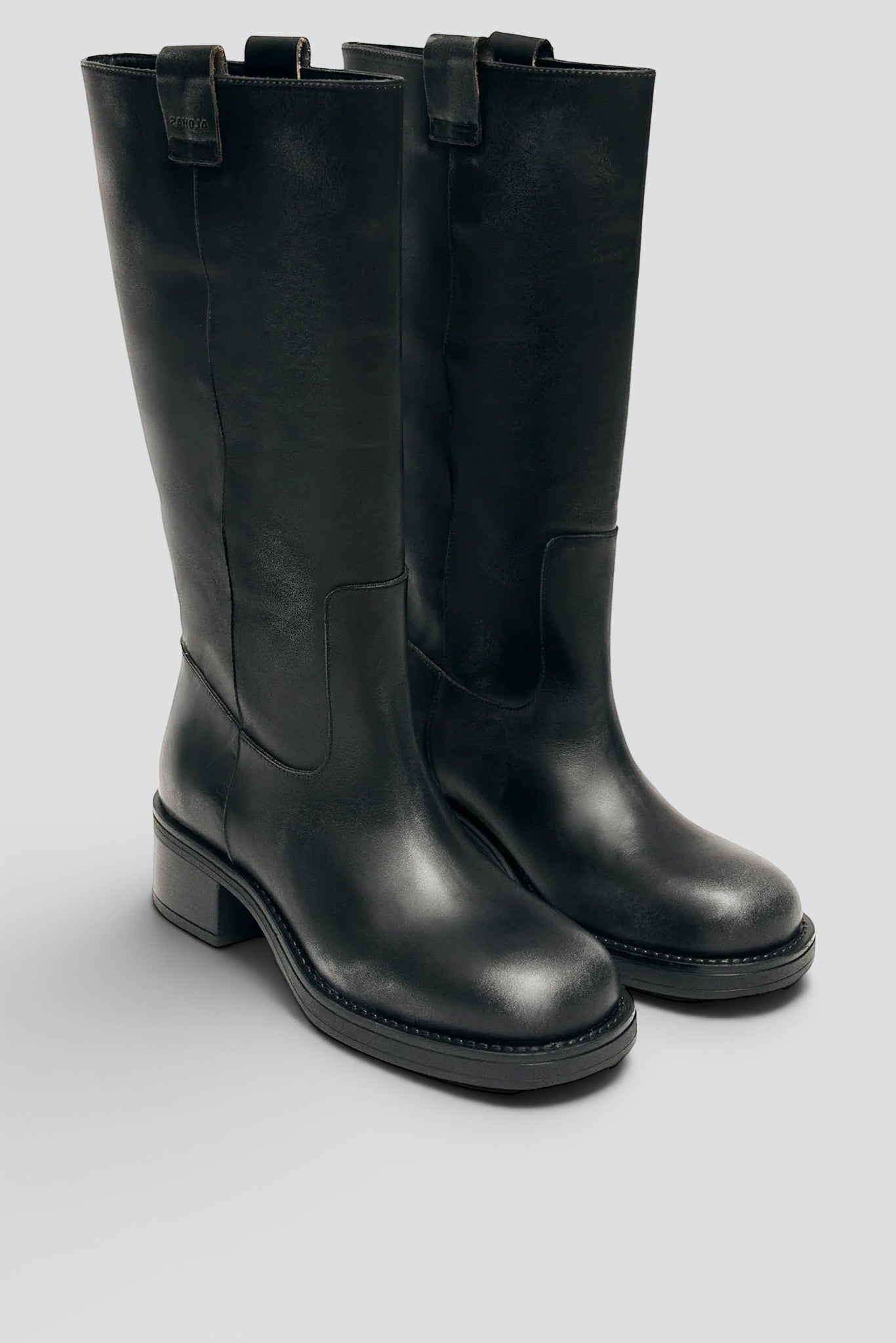 Vintage Effect Black Leather Sajan Boots