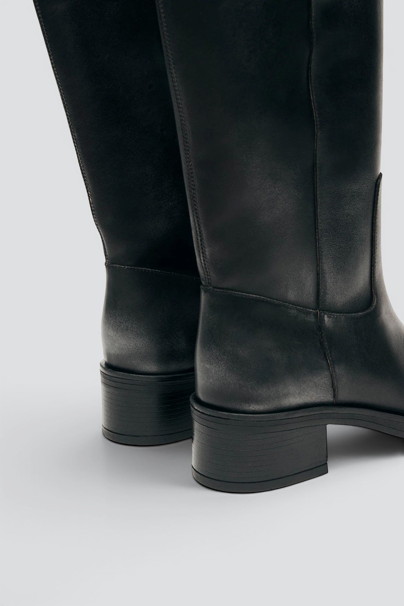 Vintage Effect Black Leather Sajan Boots
