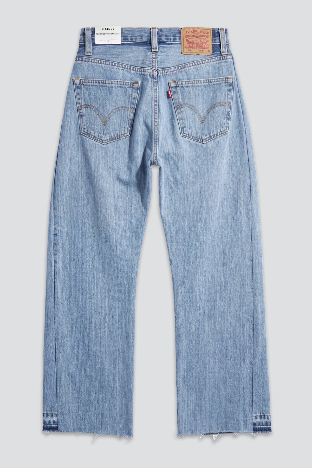 Vintage Indigo Reworked Vintage Open Hem Slouch Jean