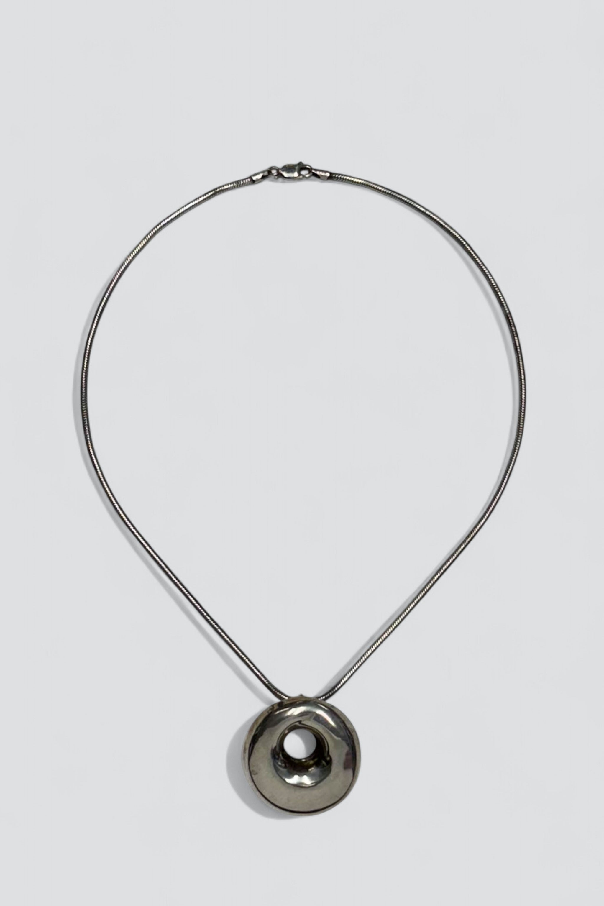 Sterling Silver Circle Pendant Necklace