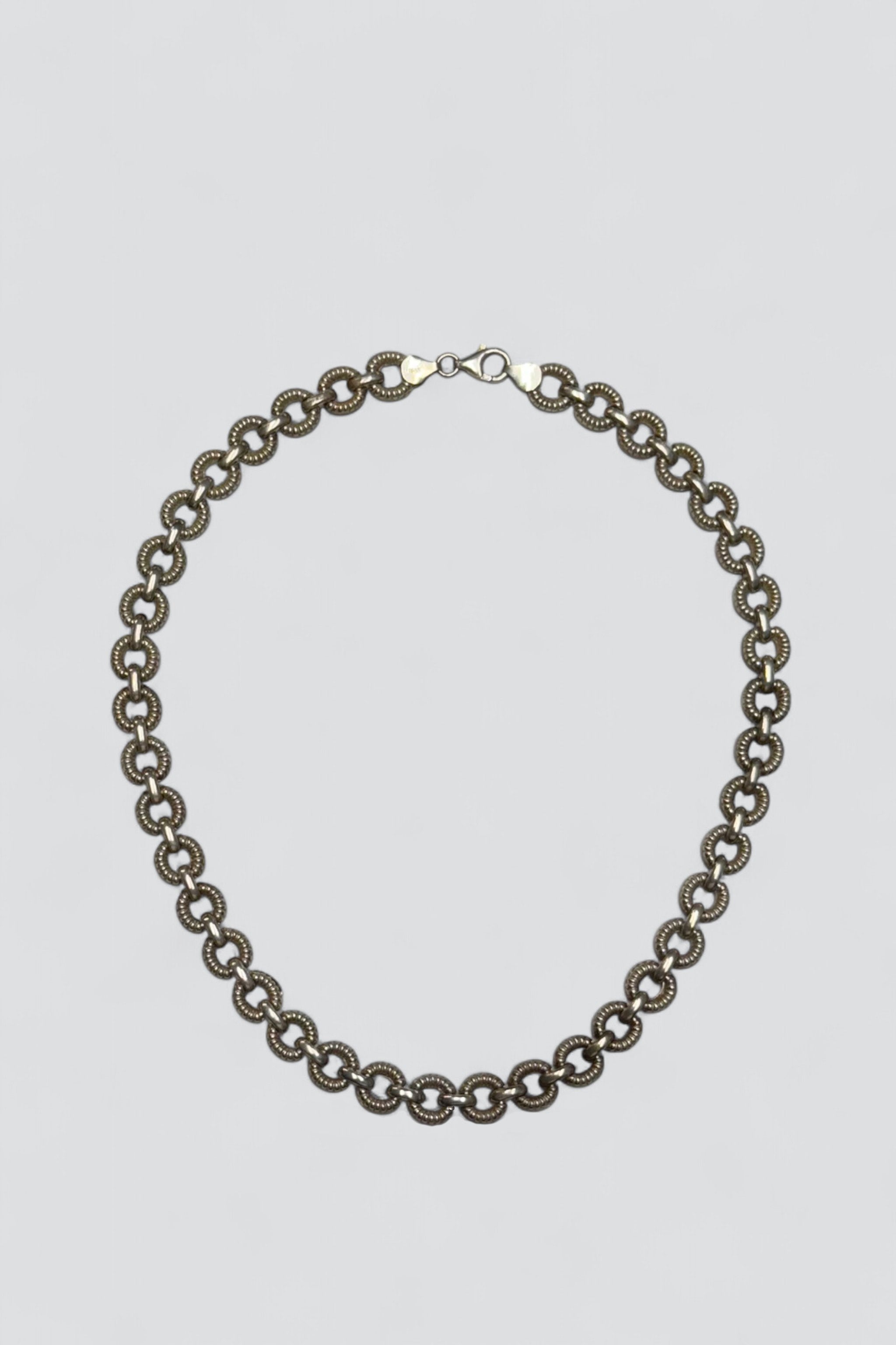 Sterling Silver Circle Link Necklace