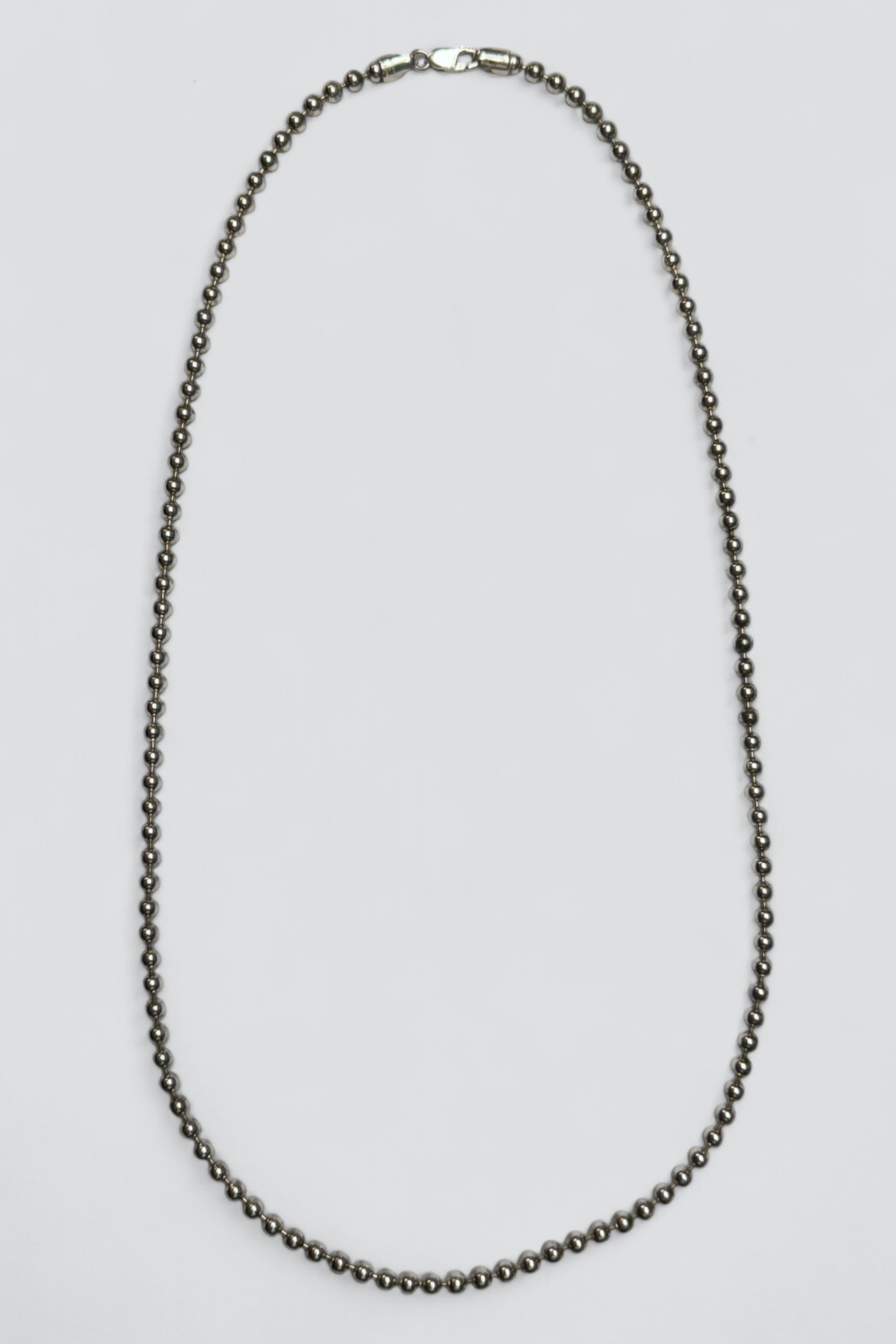Sterling Silver Long Ball Bead Necklace