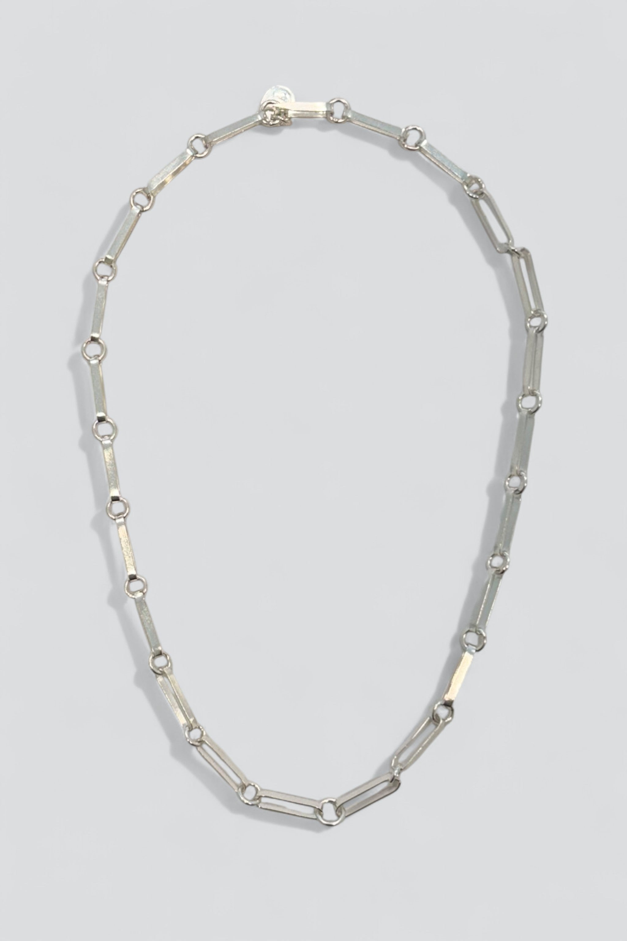 Sterling Silver Oval Linked Necklace