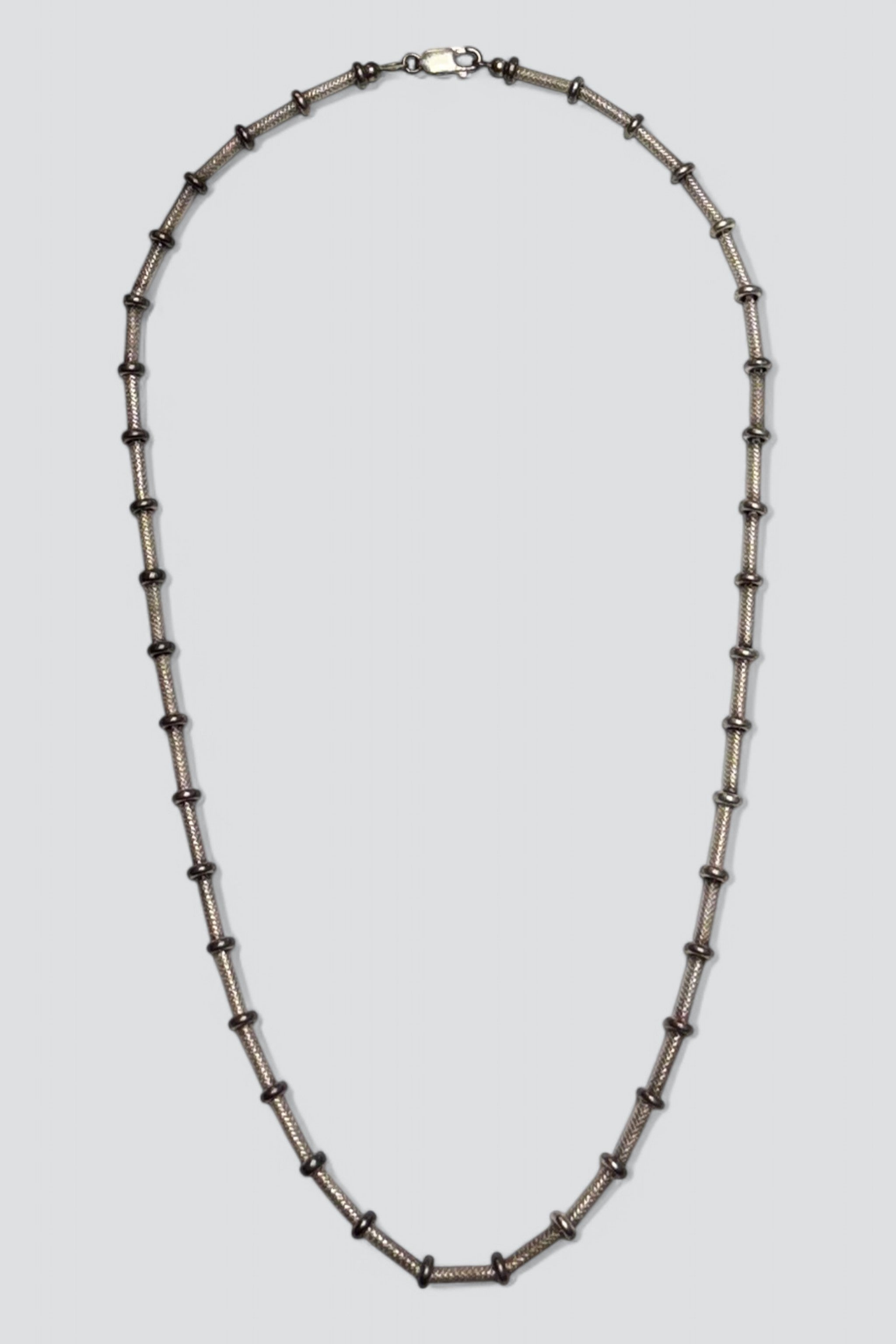 Sterling Silver Tube Circle Necklace