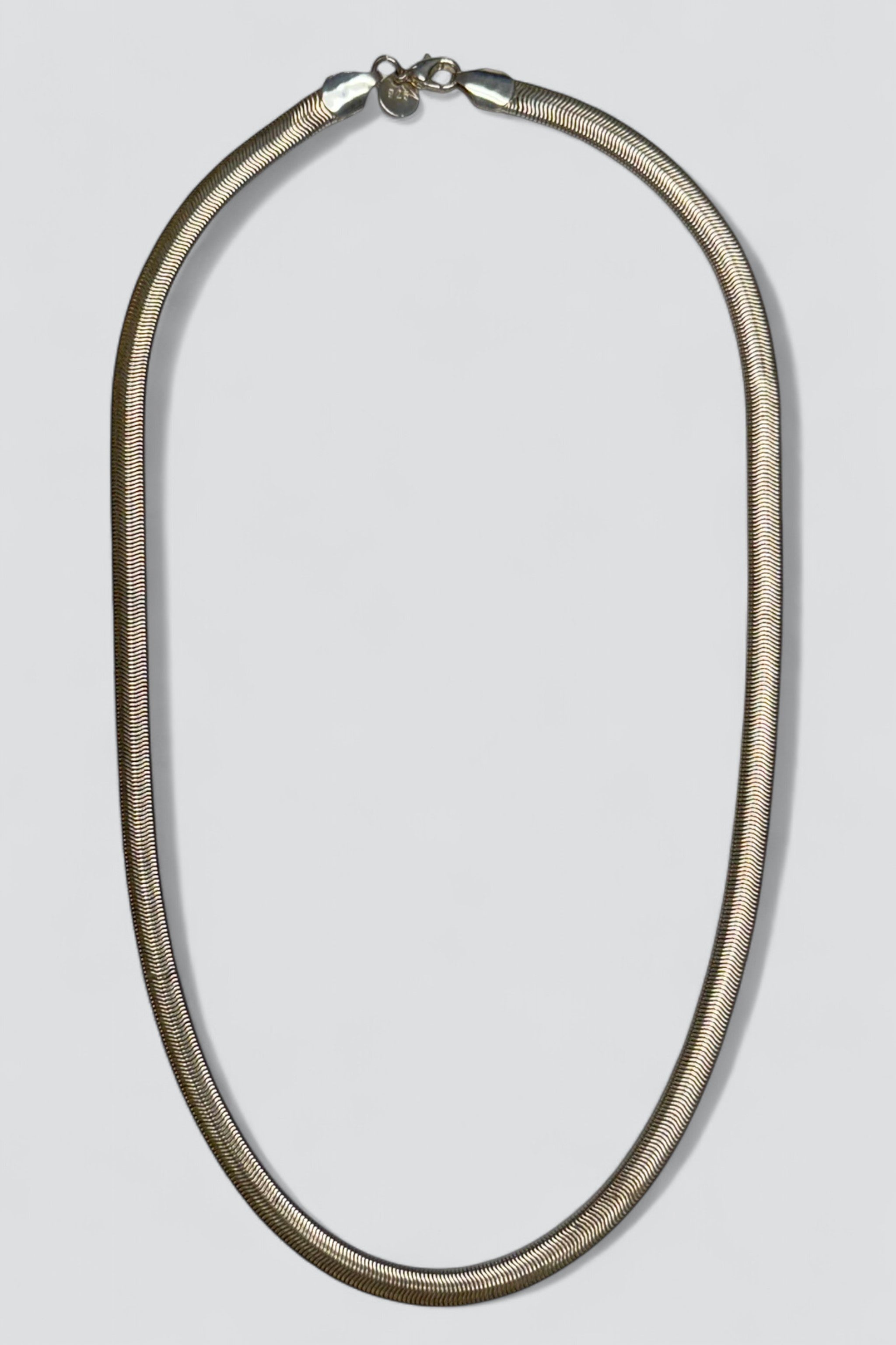 Sterling Silver Wide Snake Chain Necklace