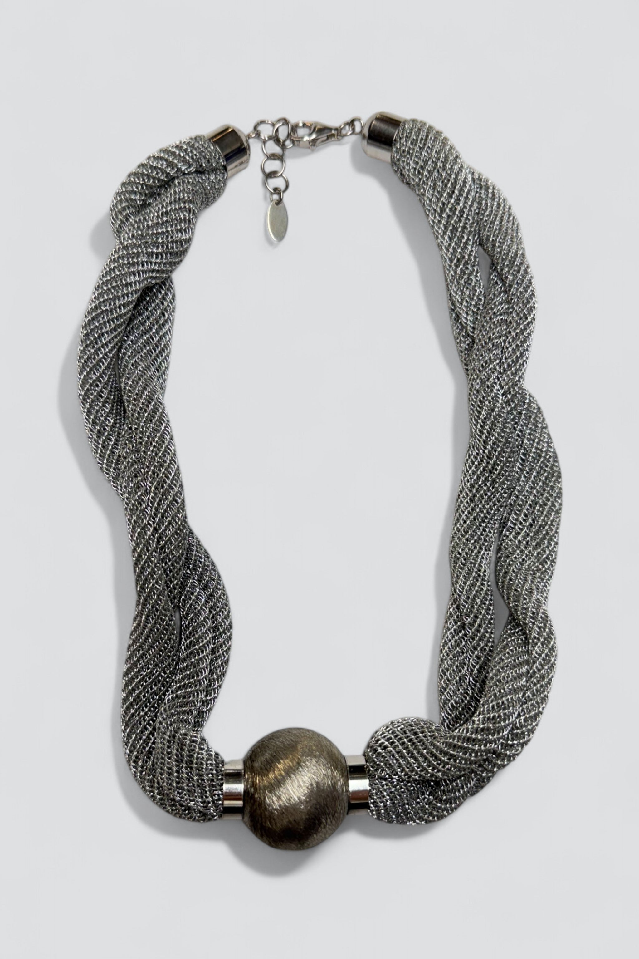 Sterling Silver Mesh Ball Necklace