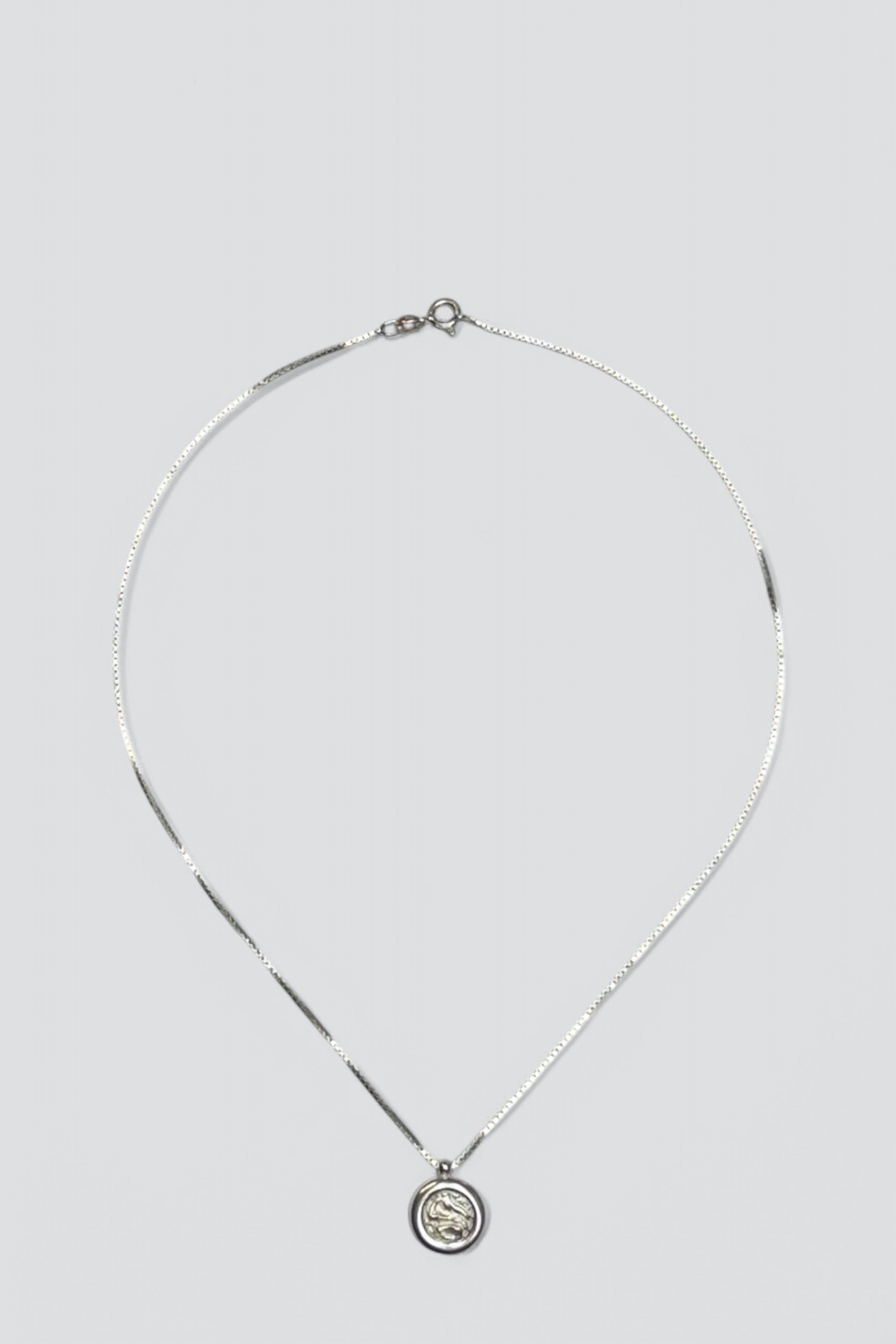 Sterling Silver Texture Circle Pendant Necklace