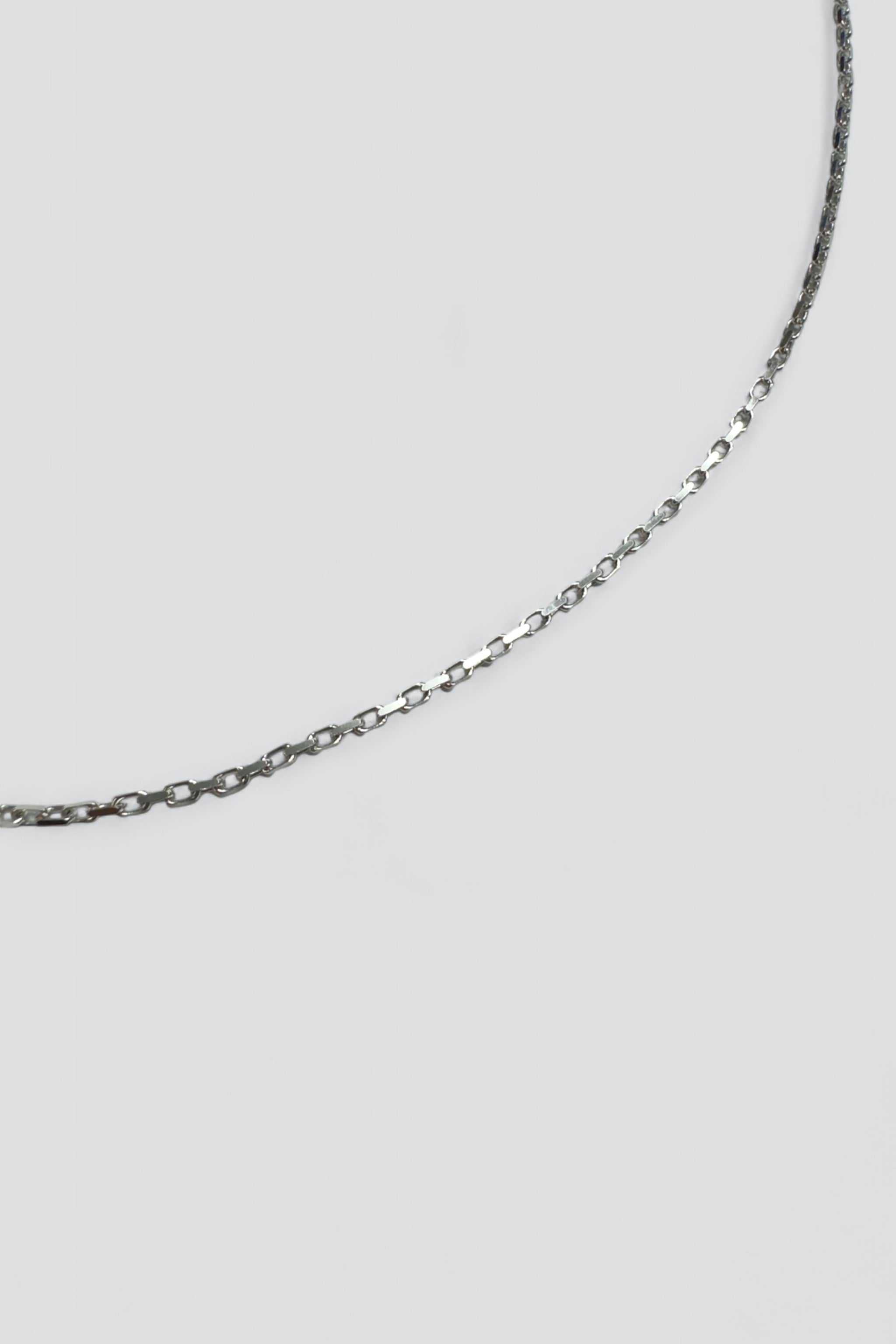 Sterling Silver Square Link Long Chain