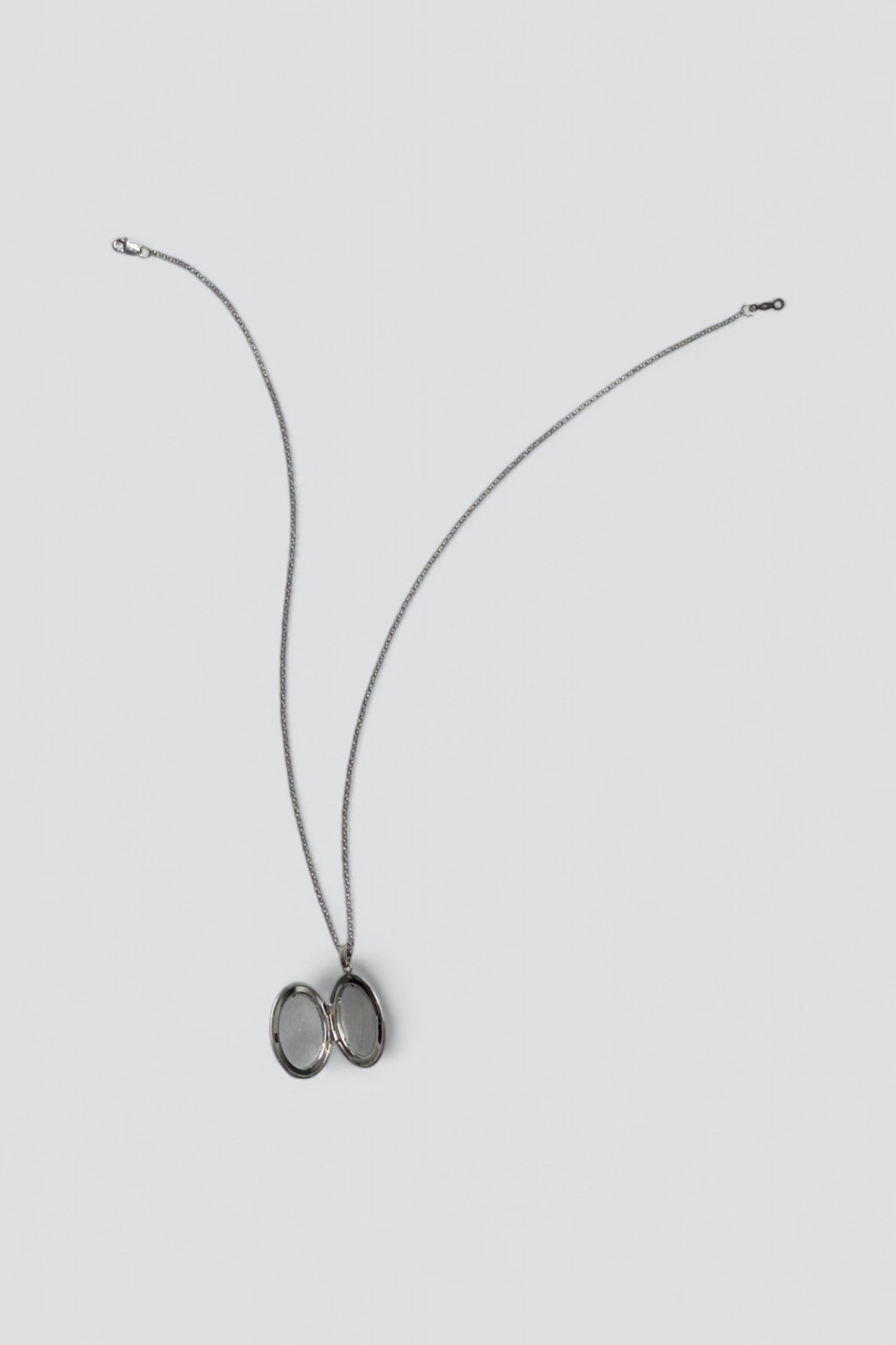 Sterling Silver Diamond Star Locket Necklace