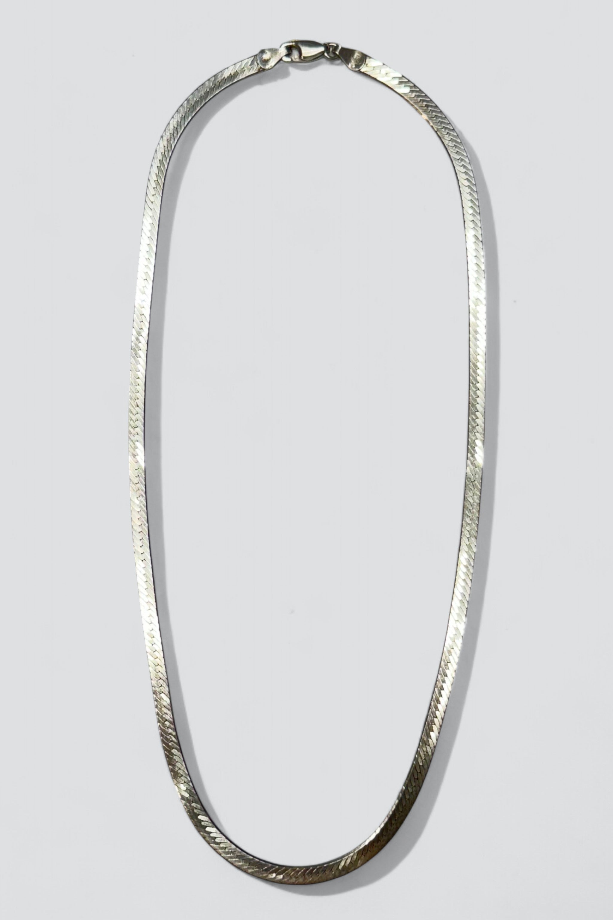 Sterling Silver Herringbone Chain Necklace