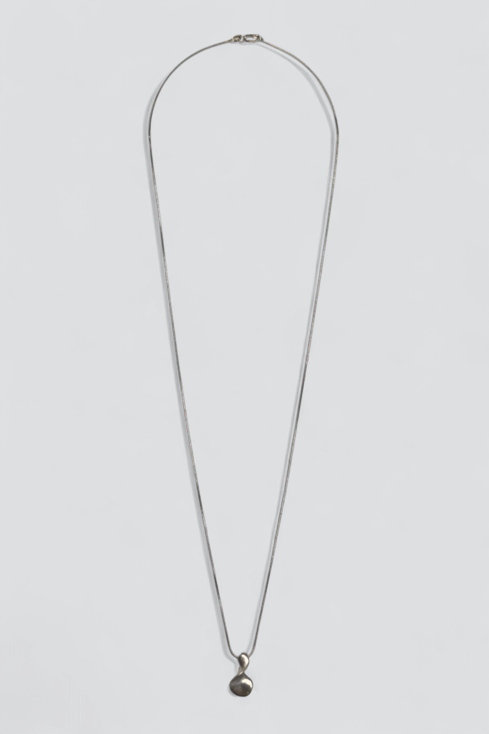 Sterling Silver Long Chain Twist Pendant Necklace