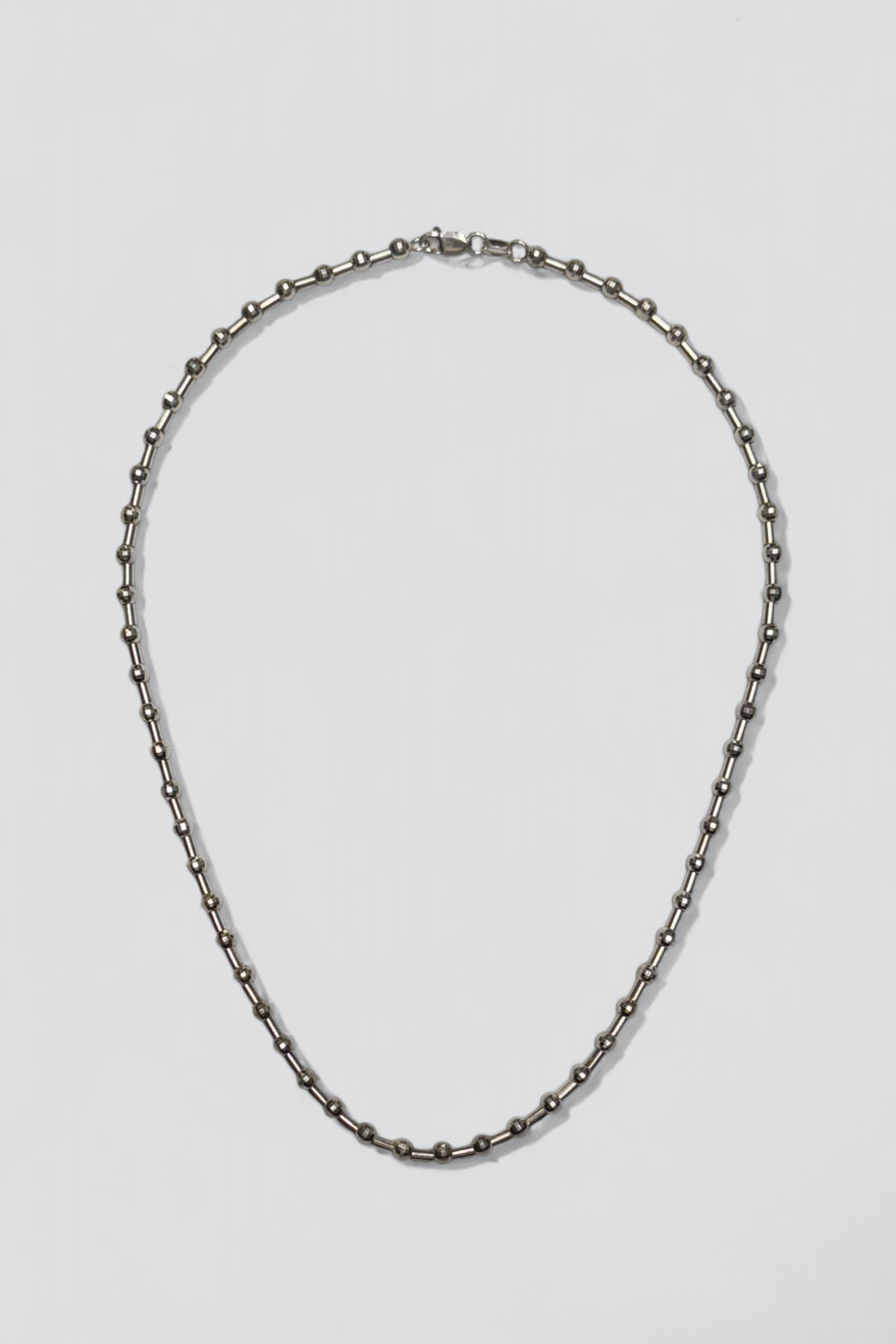 Sterling Silver Bar Ball Necklace