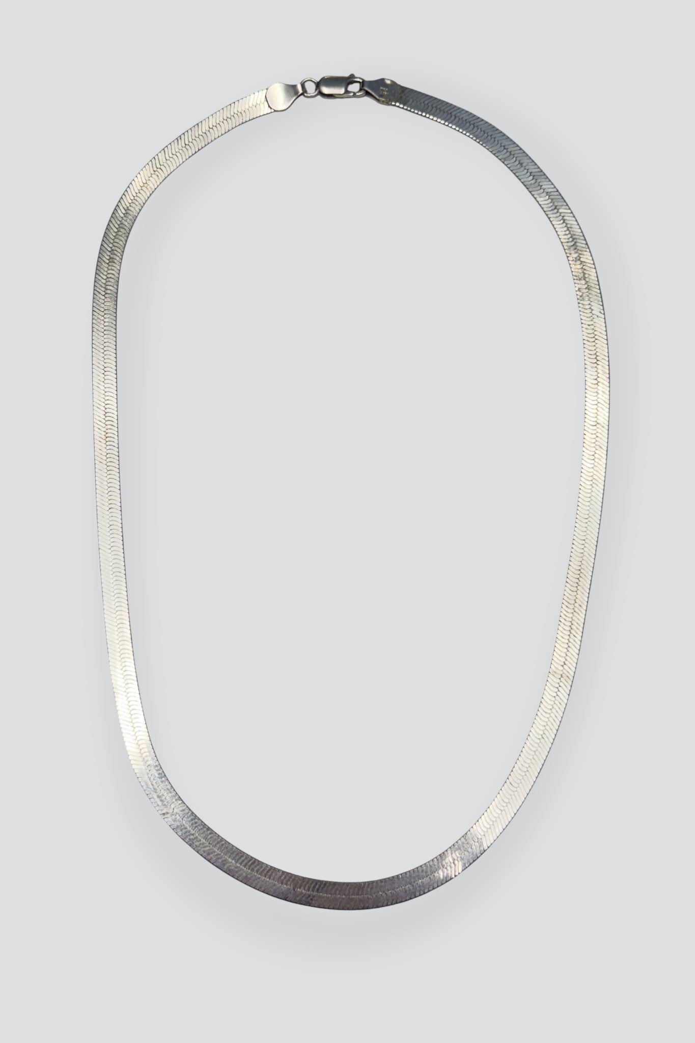 Sterling Silver Herringbone Chain Necklace