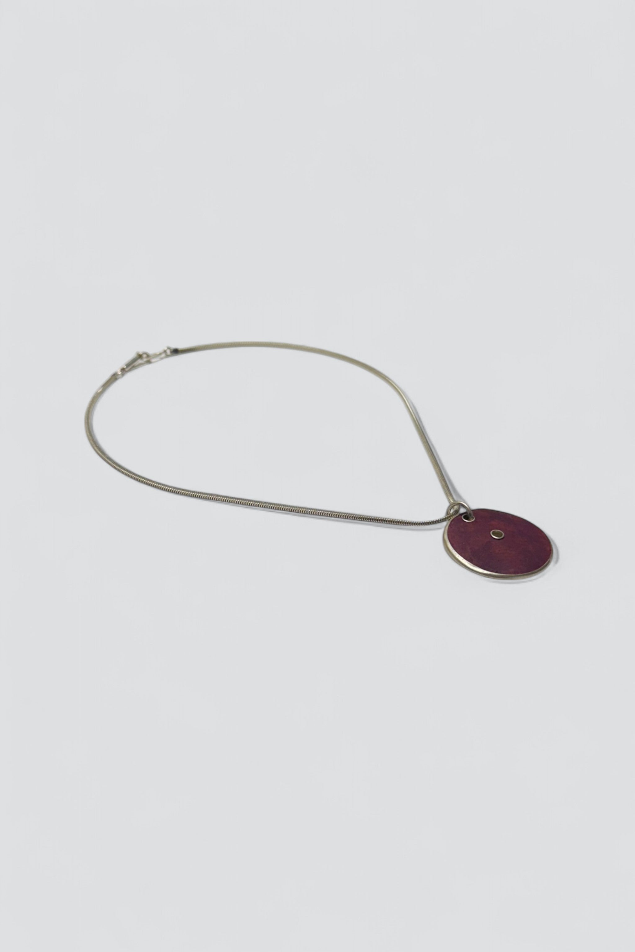Sterling Silver Enamel Circle Pendant Necklace