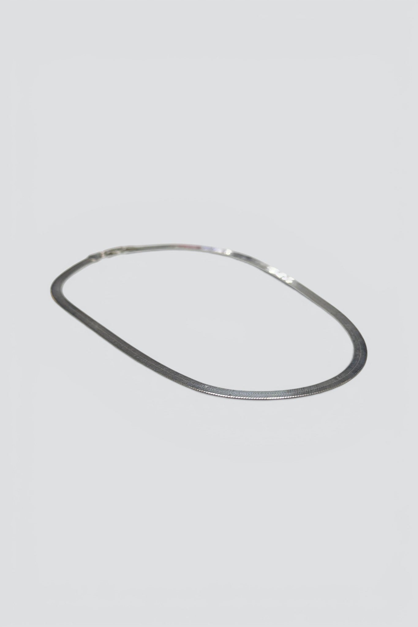 Sterling Silver Herringbone Chain Necklace