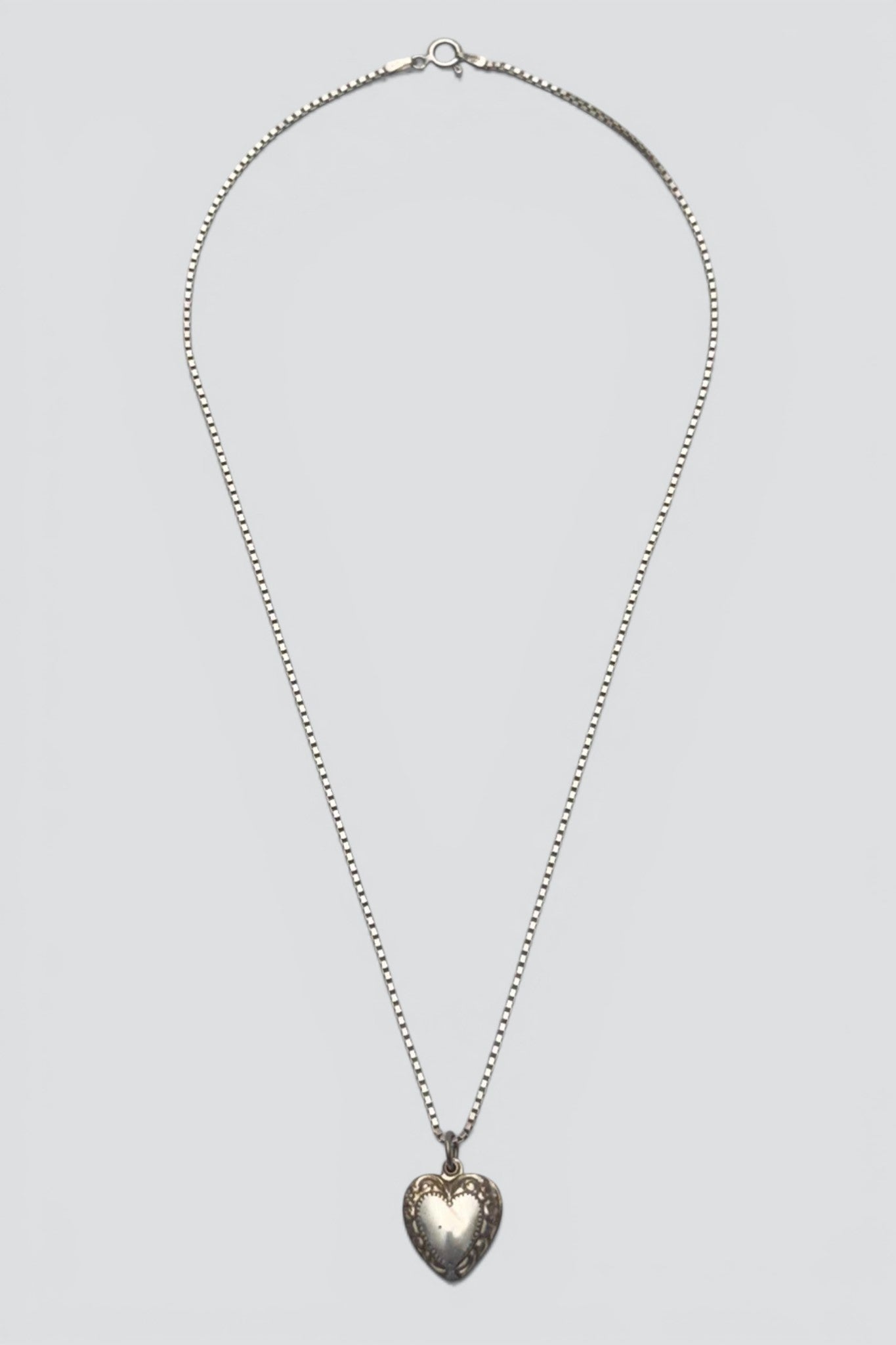 Sterling Silver Engraved Heart Necklace