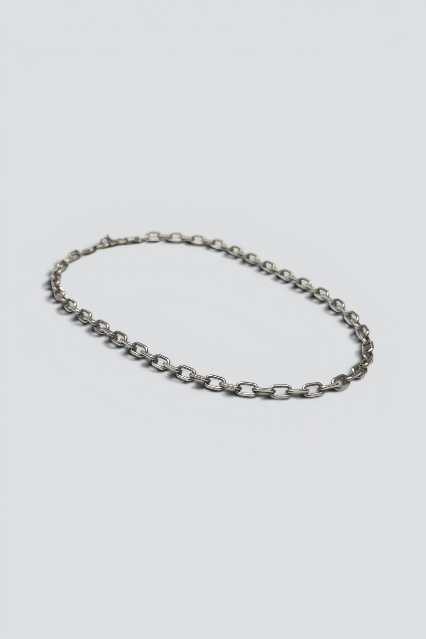 Sterling Silver Heavy Bevel Chain Necklace