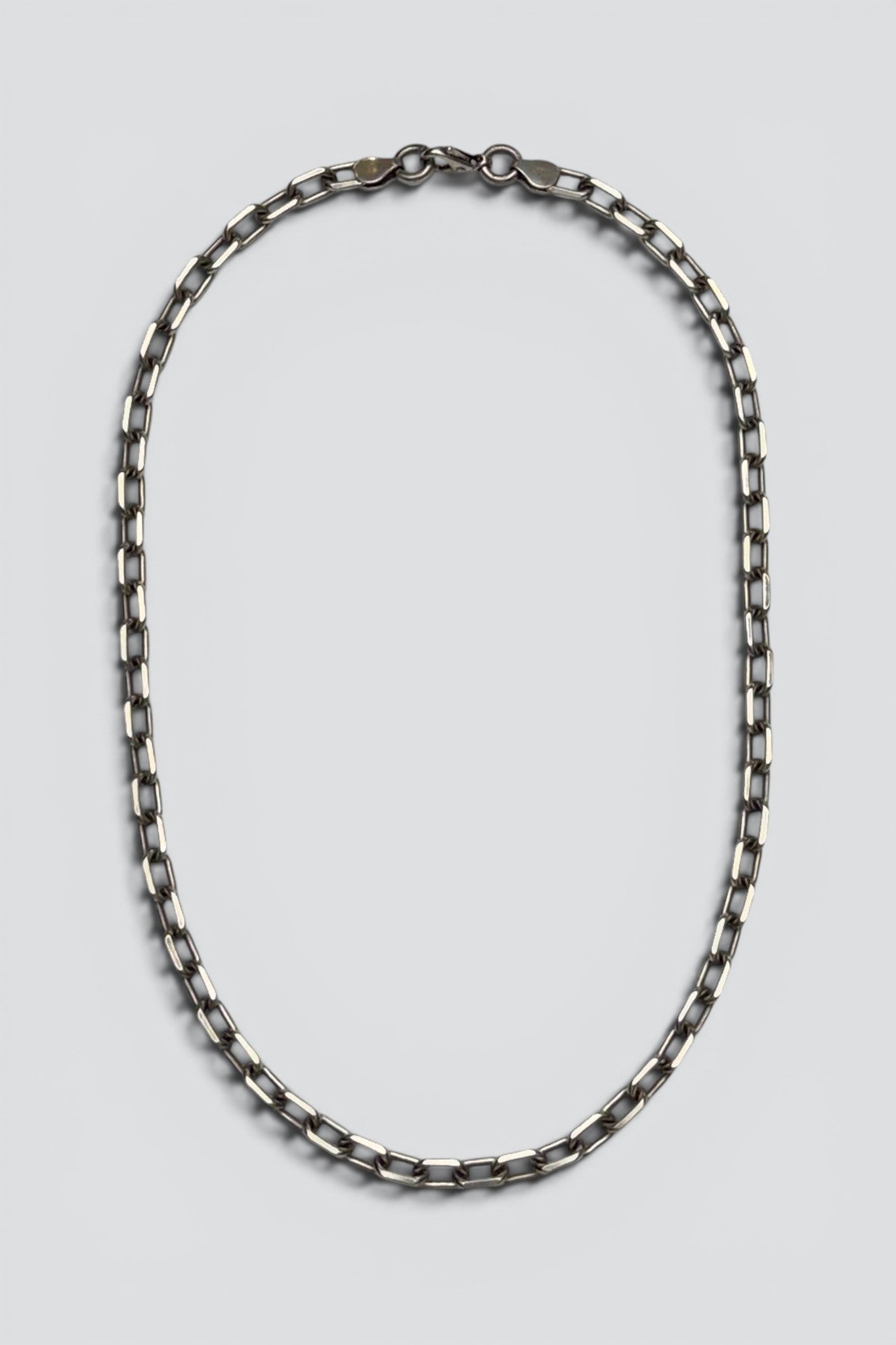 Sterling Silver Heavy Bevel Chain Necklace