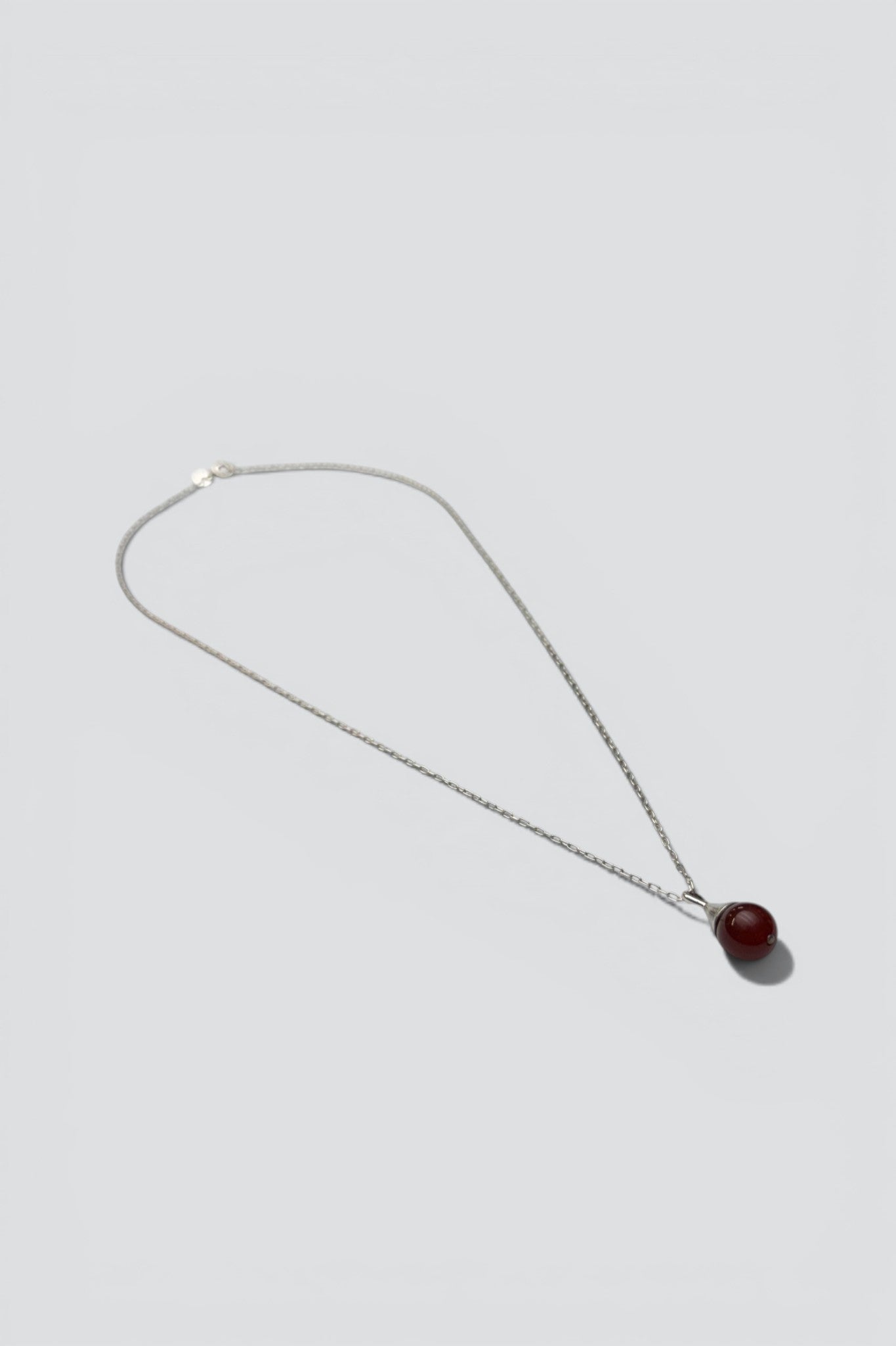 Sterling Silver Carnelian Teardrop Pendant Necklace
