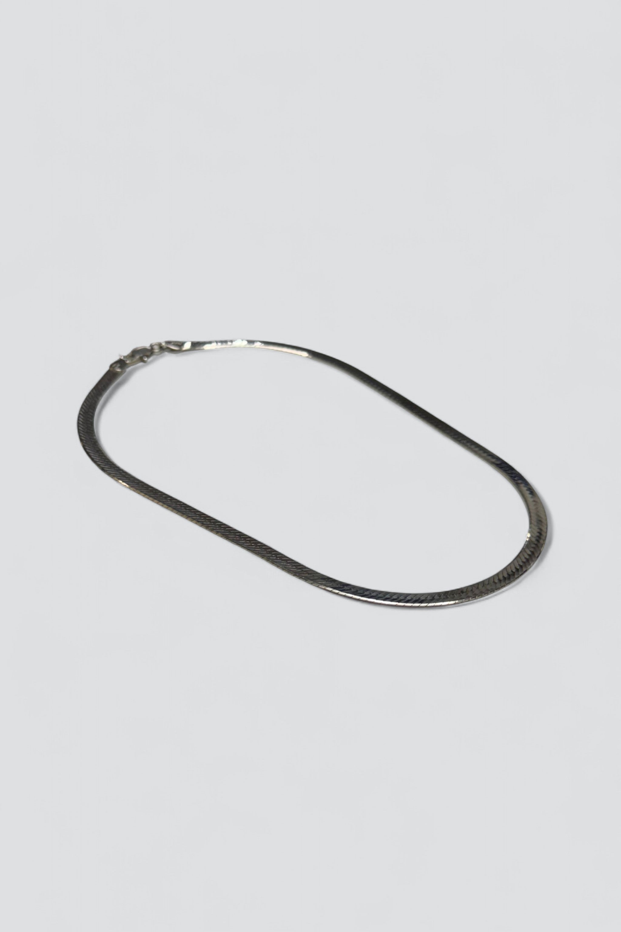 Sterling Silver Herringbone Chain Necklace