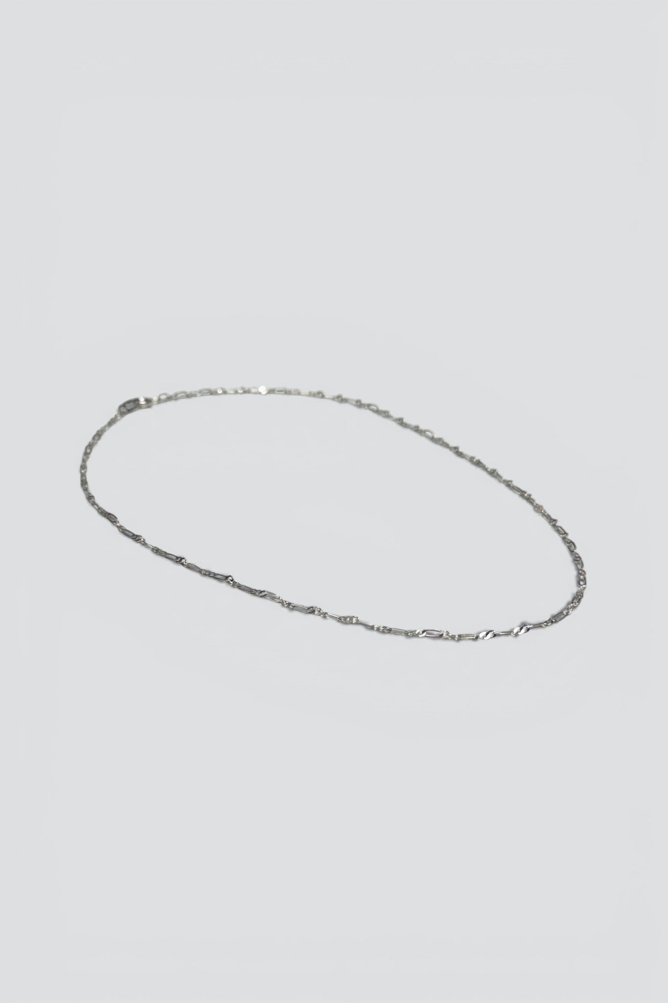 Sterling Silver Thin Oval Round Link Chain Necklace