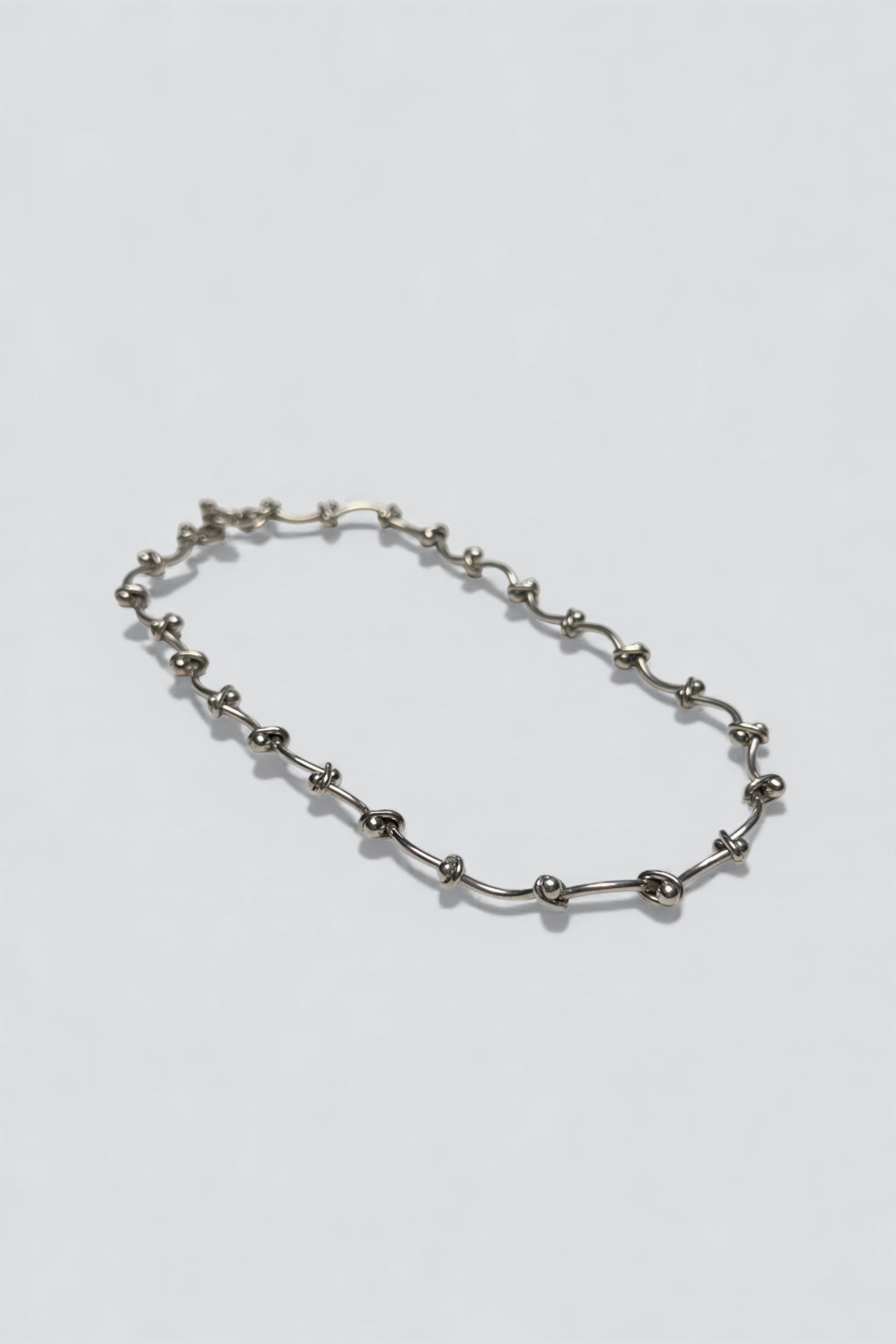 Sterling Silver Curve Bar Tension Link Necklace