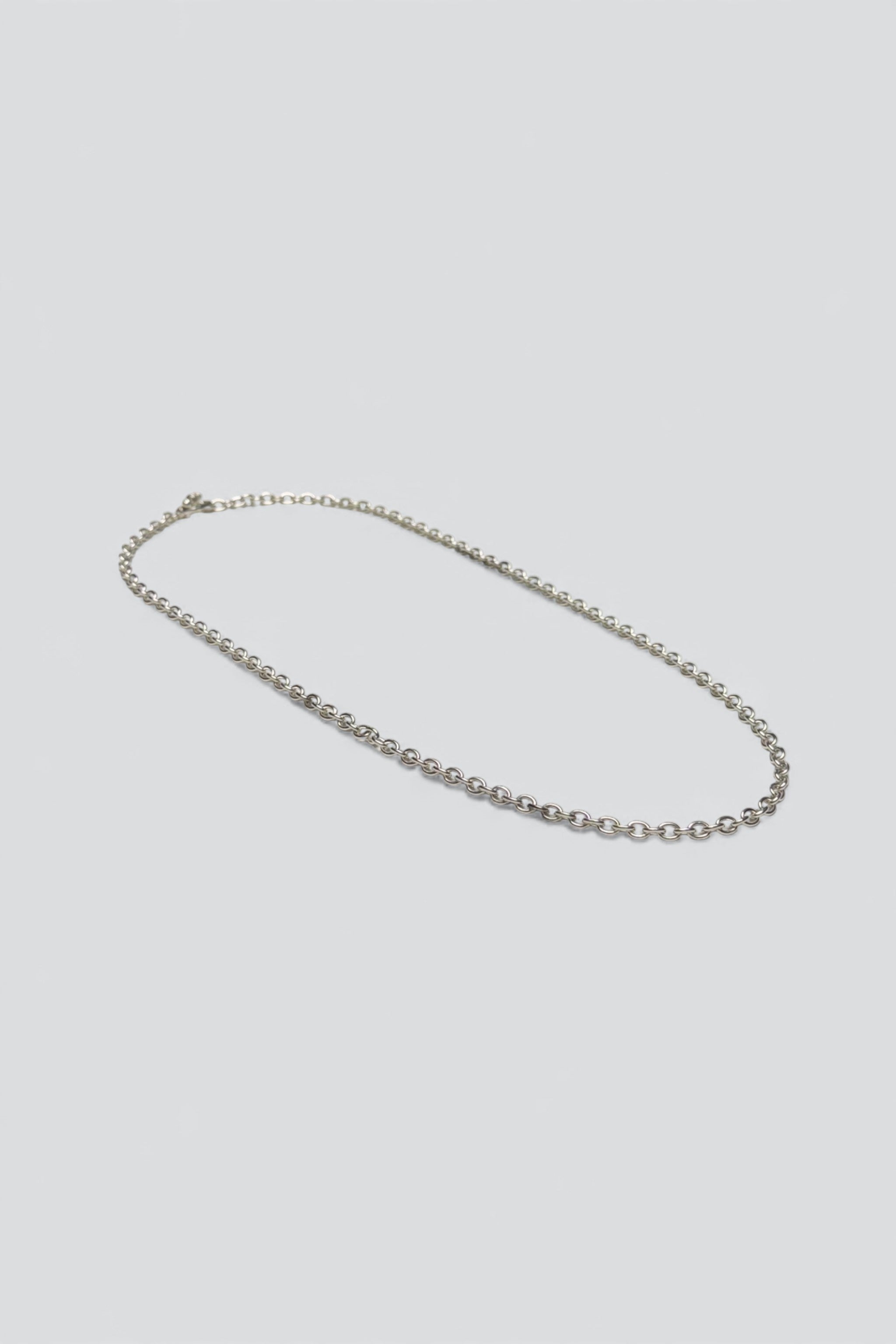Sterling Silver Long Heavy Oval Link Necklace