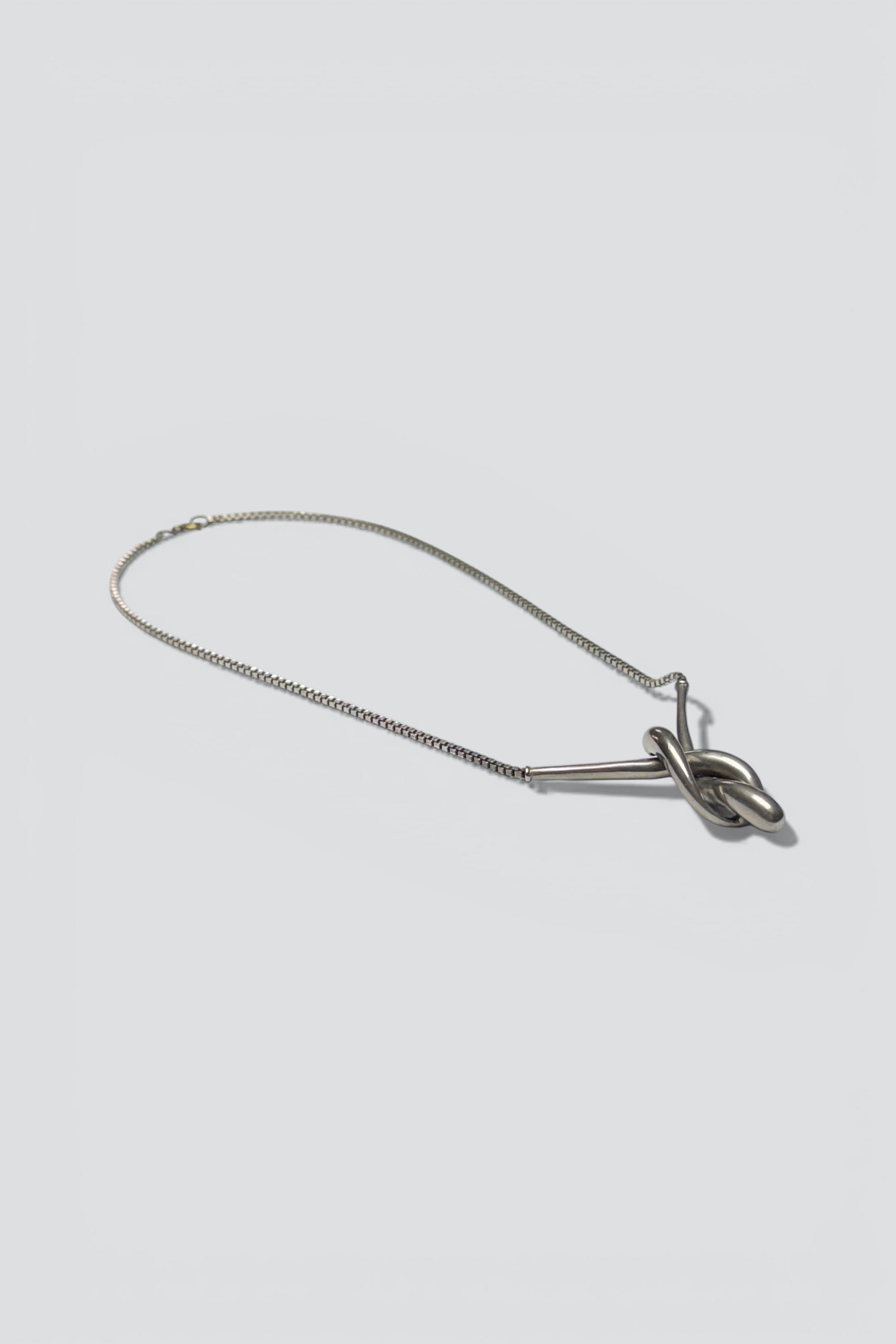 Sterling Silver Knot Box Chain Necklace