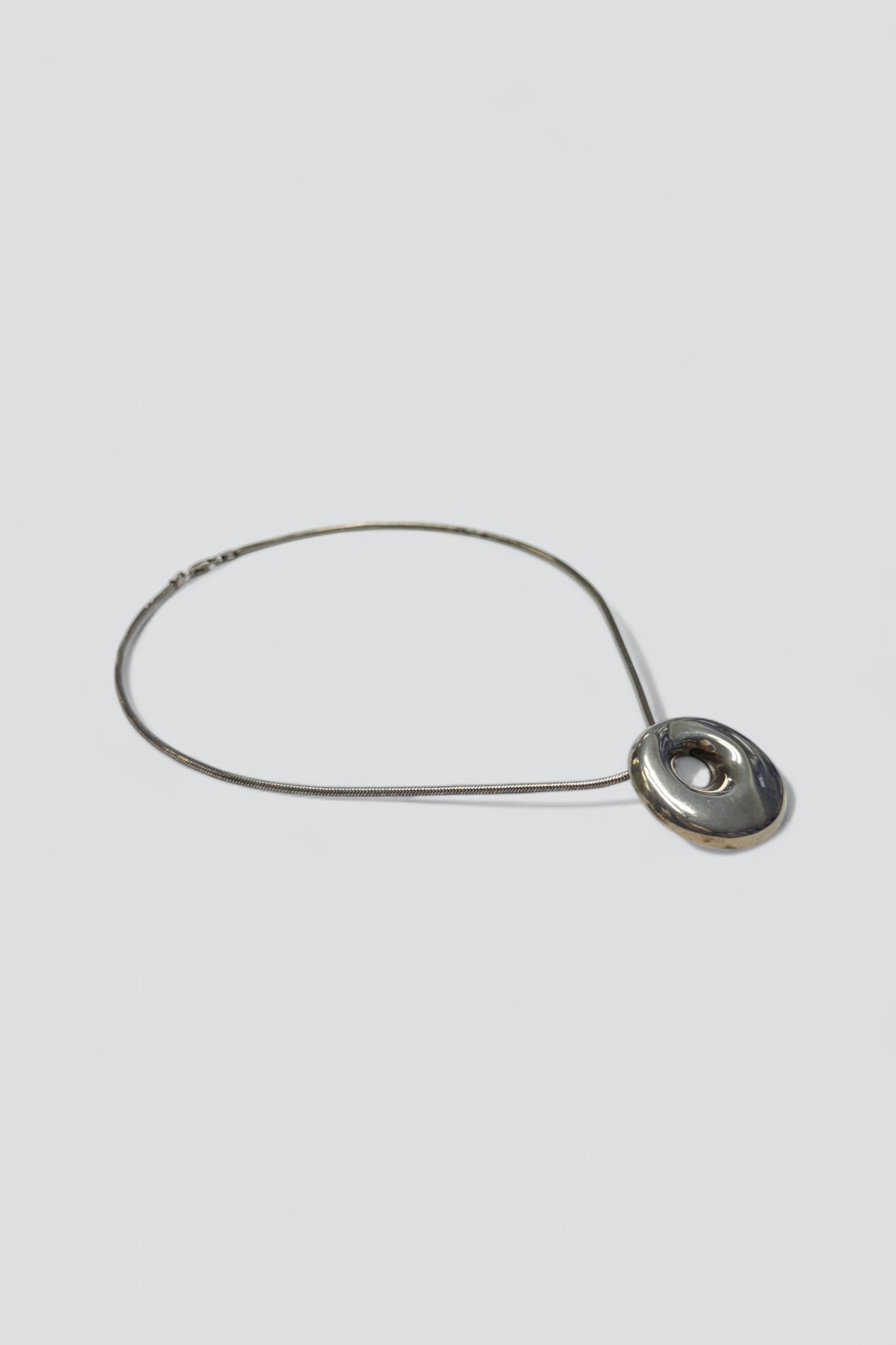 Sterling Silver Circle Pendant Necklace
