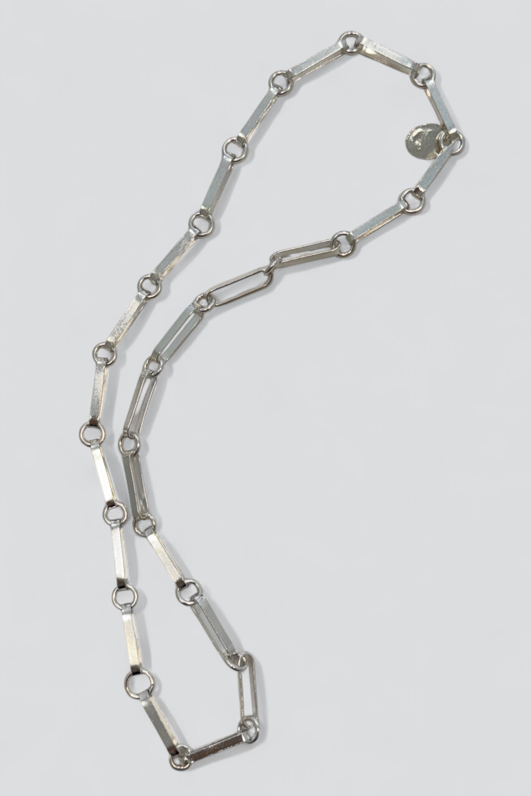 Sterling Silver Oval Linked Necklace