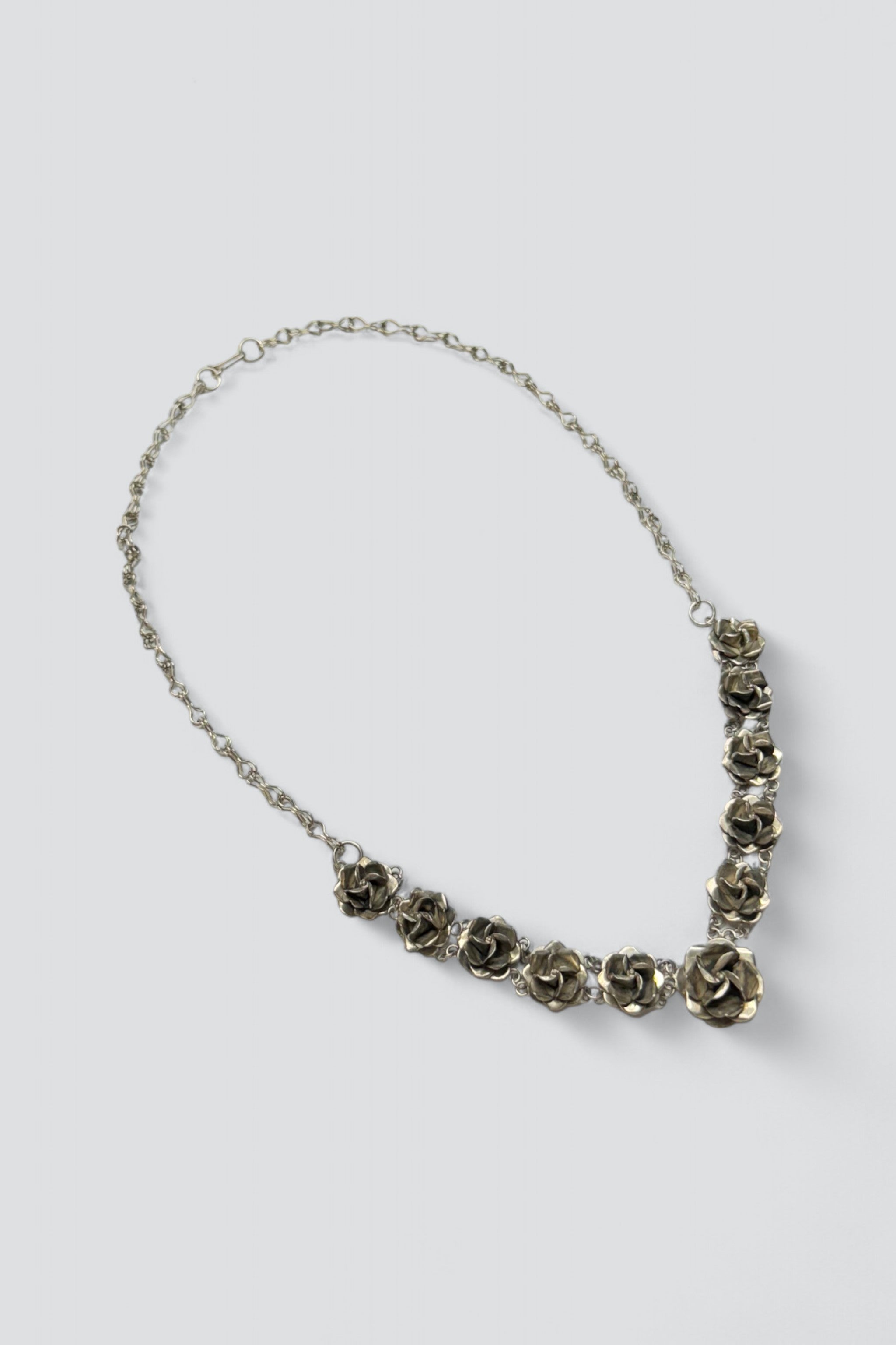 Sterling Silver Rose Cluster Necklace