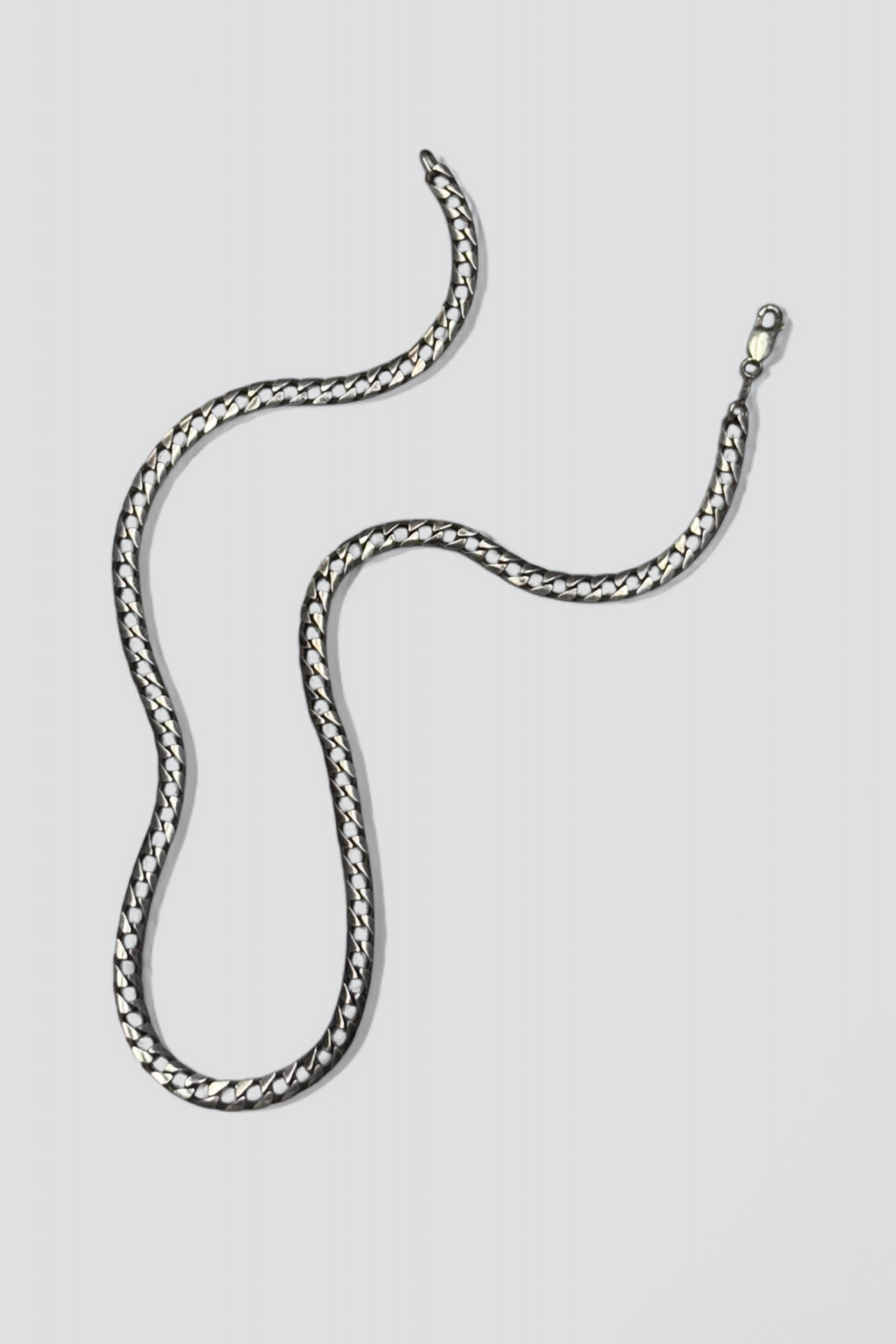 Sterling Silver Flat Cuban Necklace