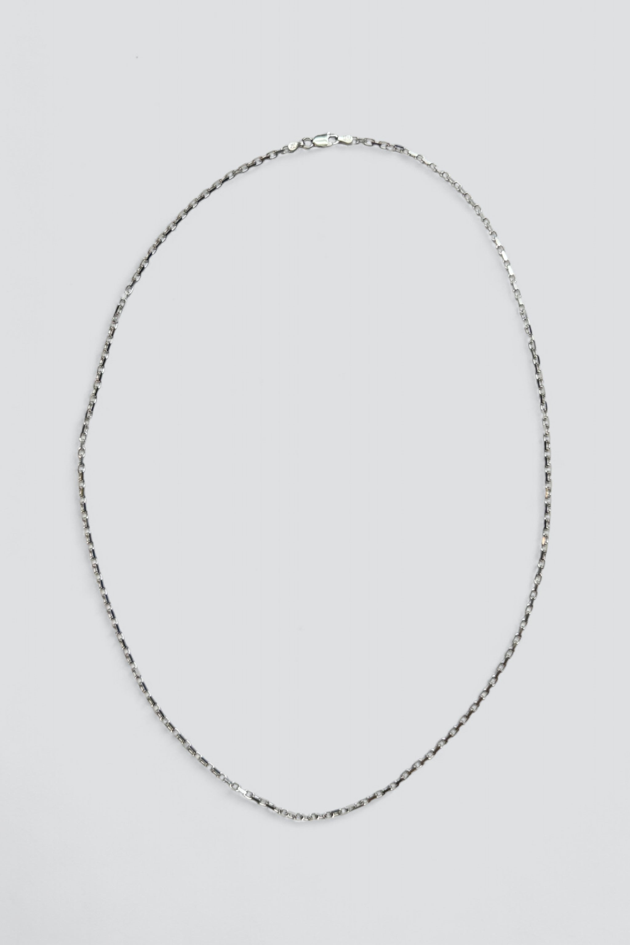Sterling Silver Square Link Long Chain