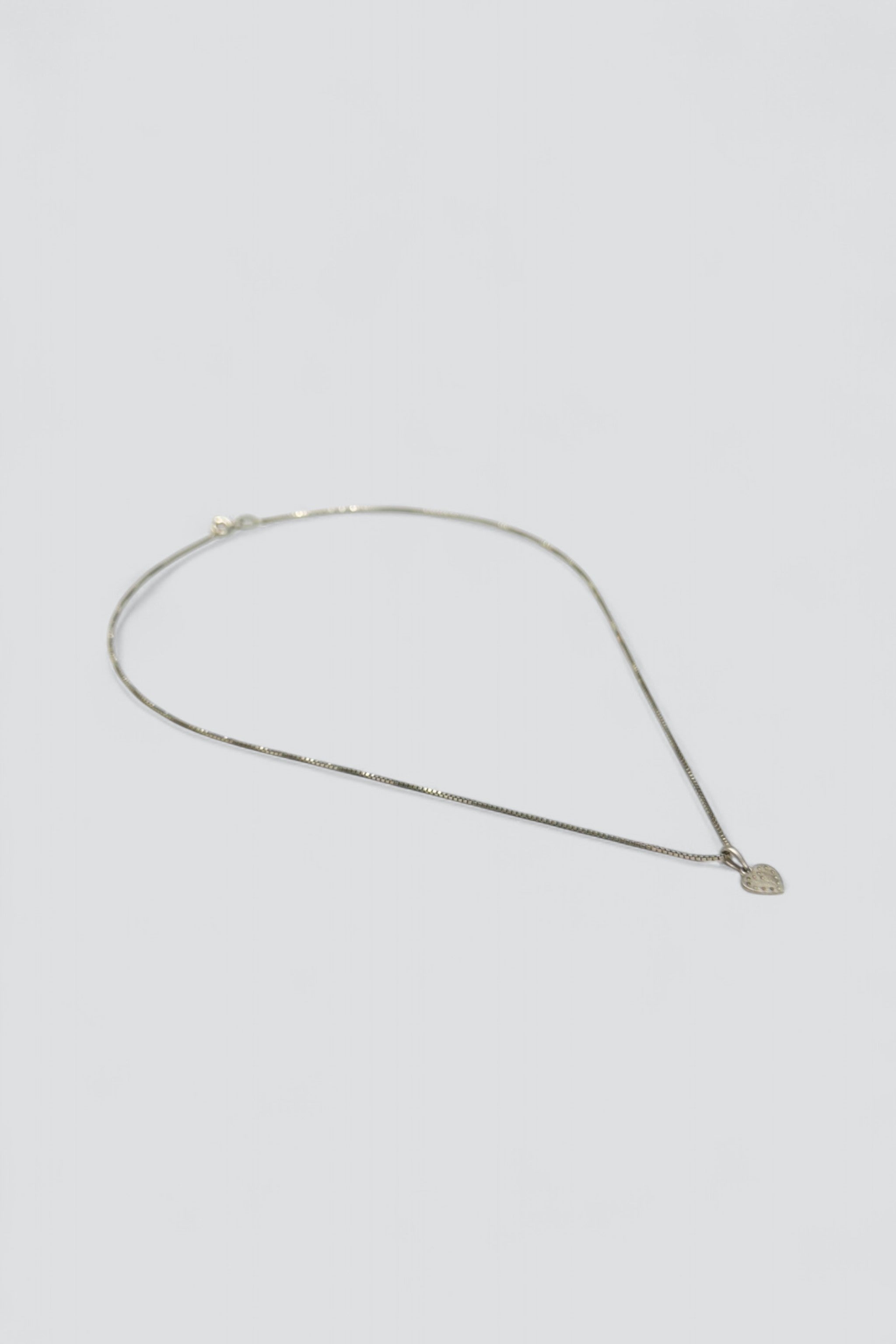 Sterling Silver Box Heart Pendant Necklace