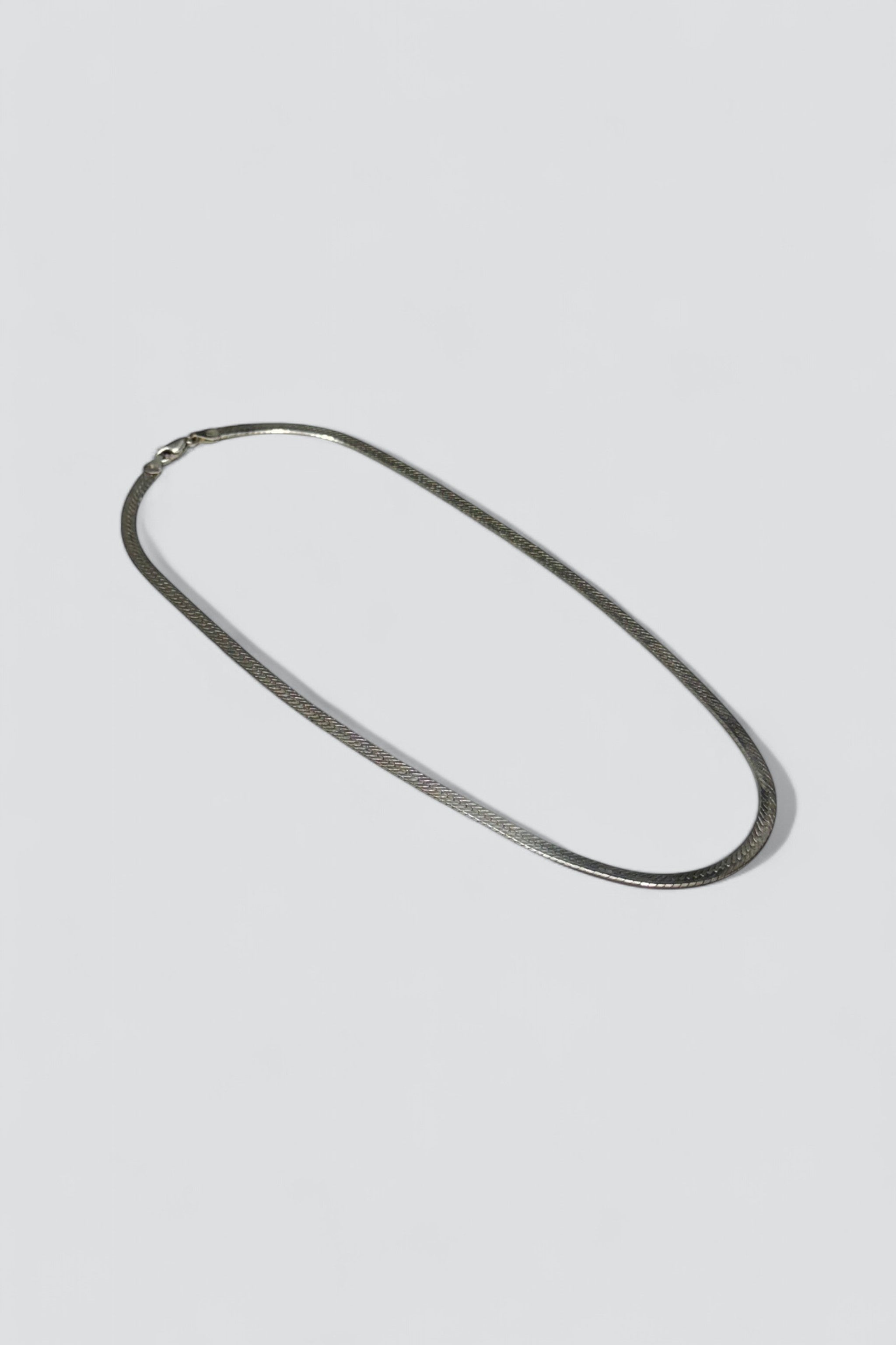 Sterling Silver Herringbone Chain Necklace