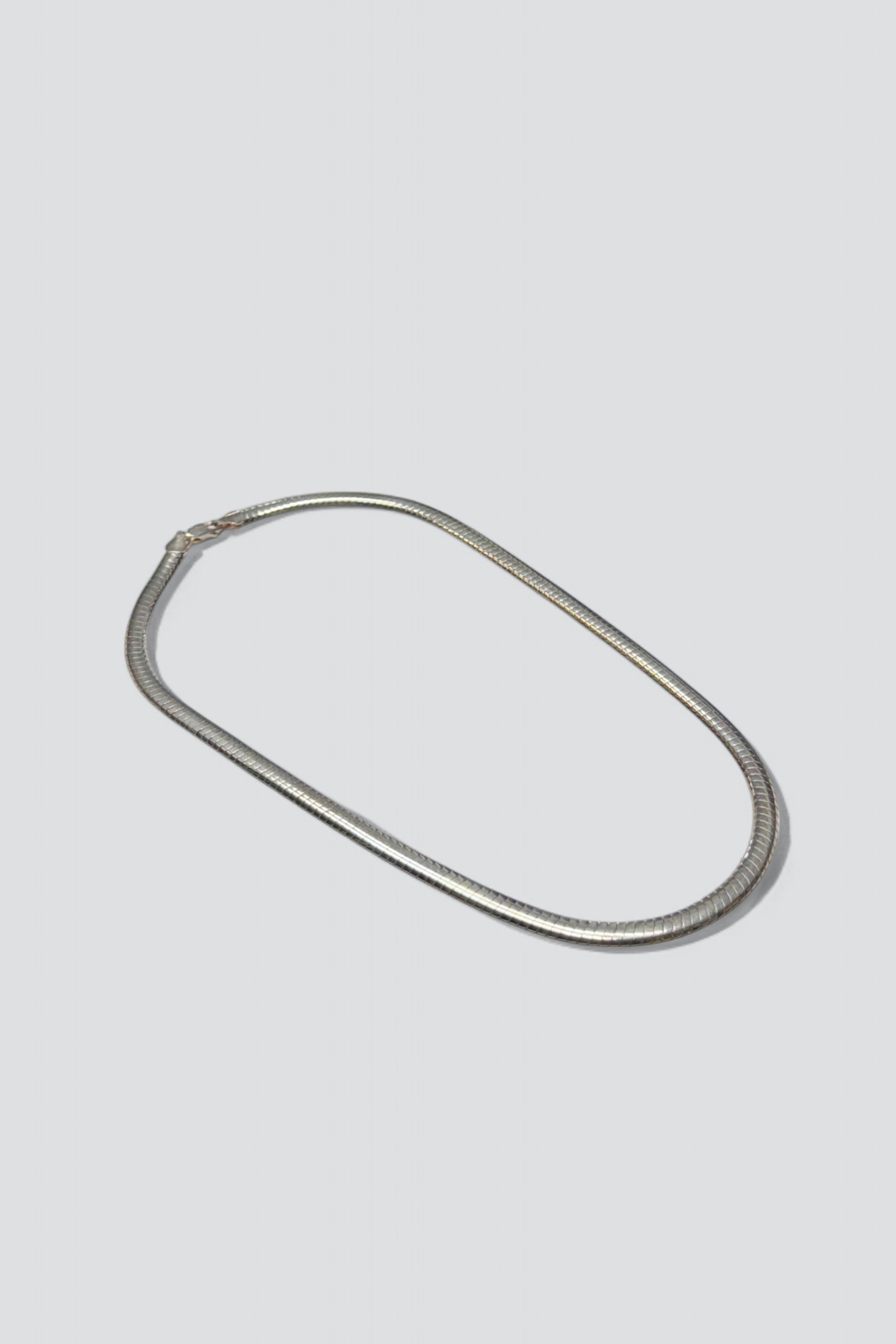 Sterling Silver Curved Herringbone Necklace