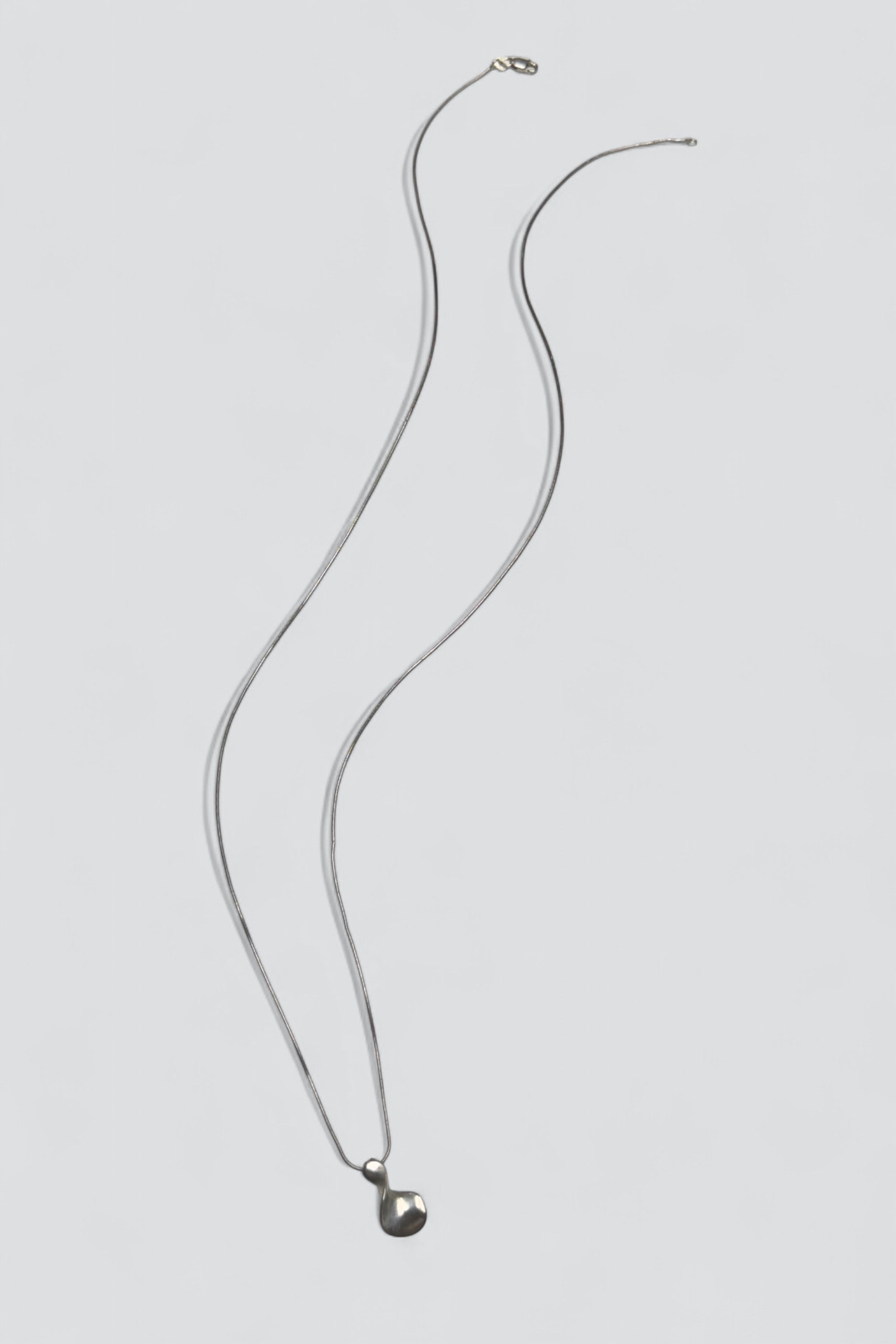 Sterling Silver Long Chain Twist Pendant Necklace