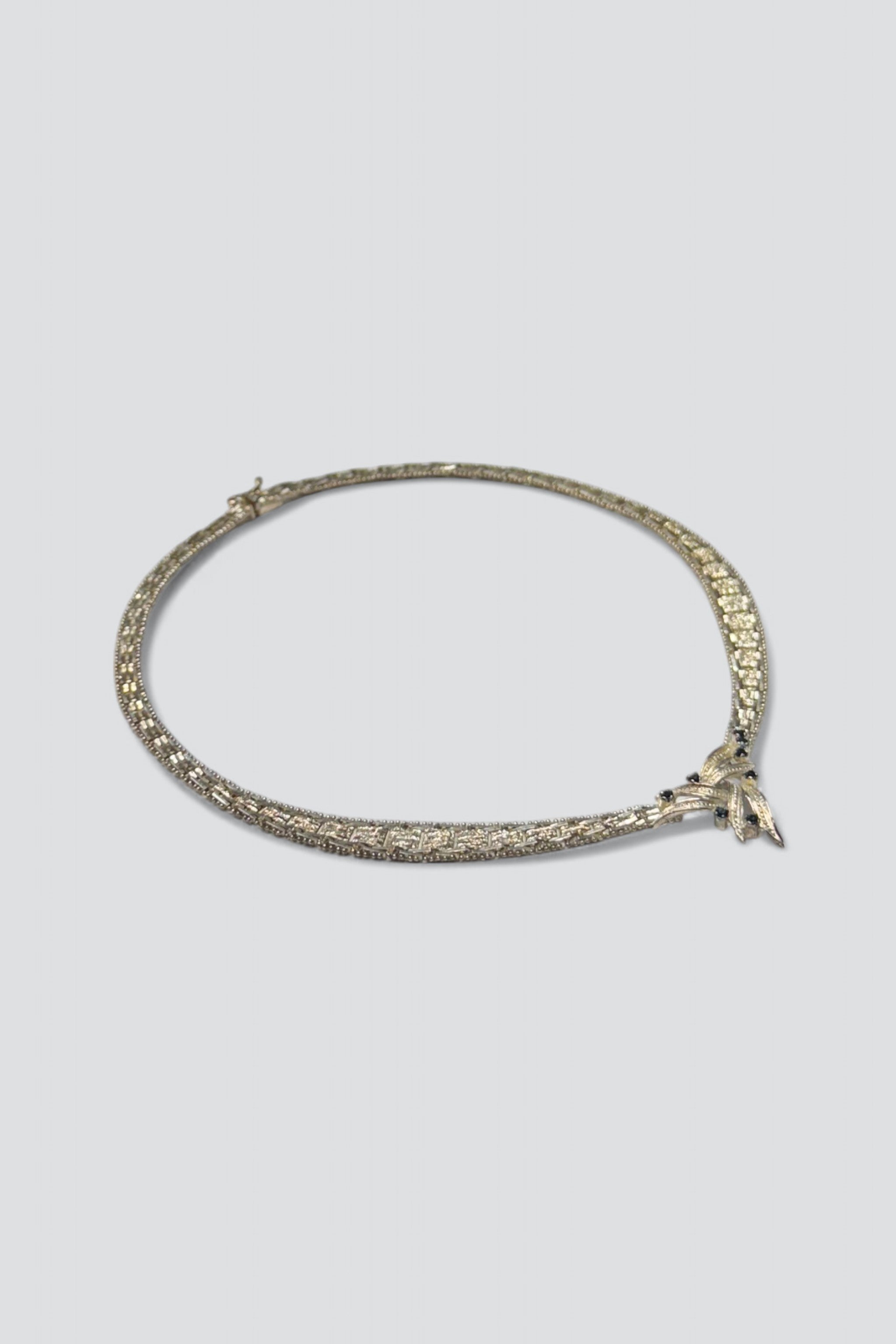 Sterling Silver Sapphire Collar Necklace