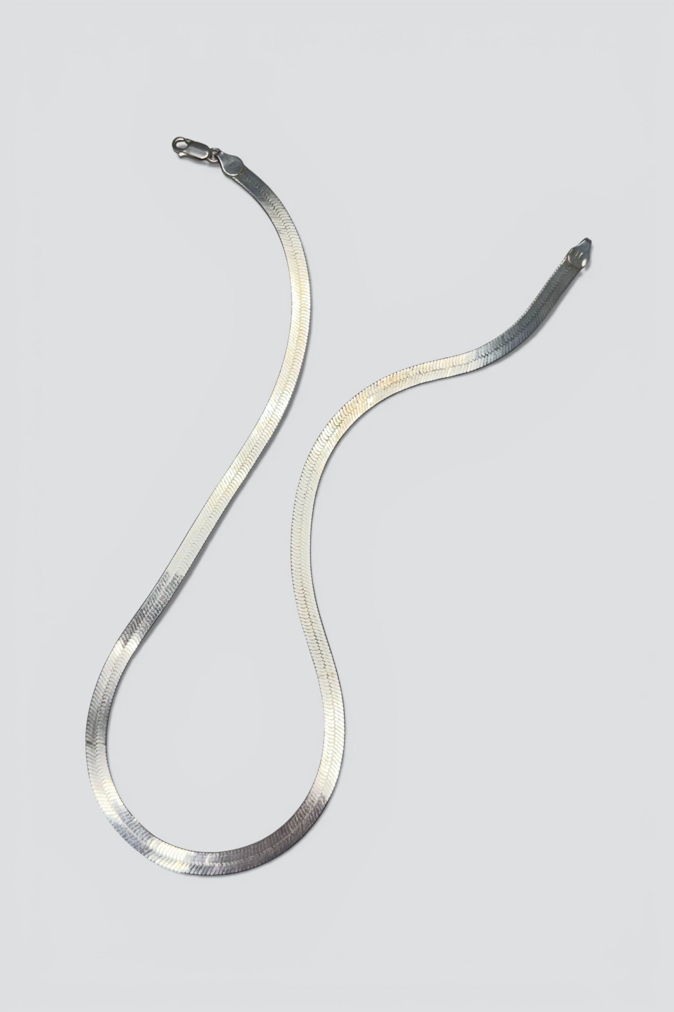 Sterling Silver Herringbone Chain Necklace